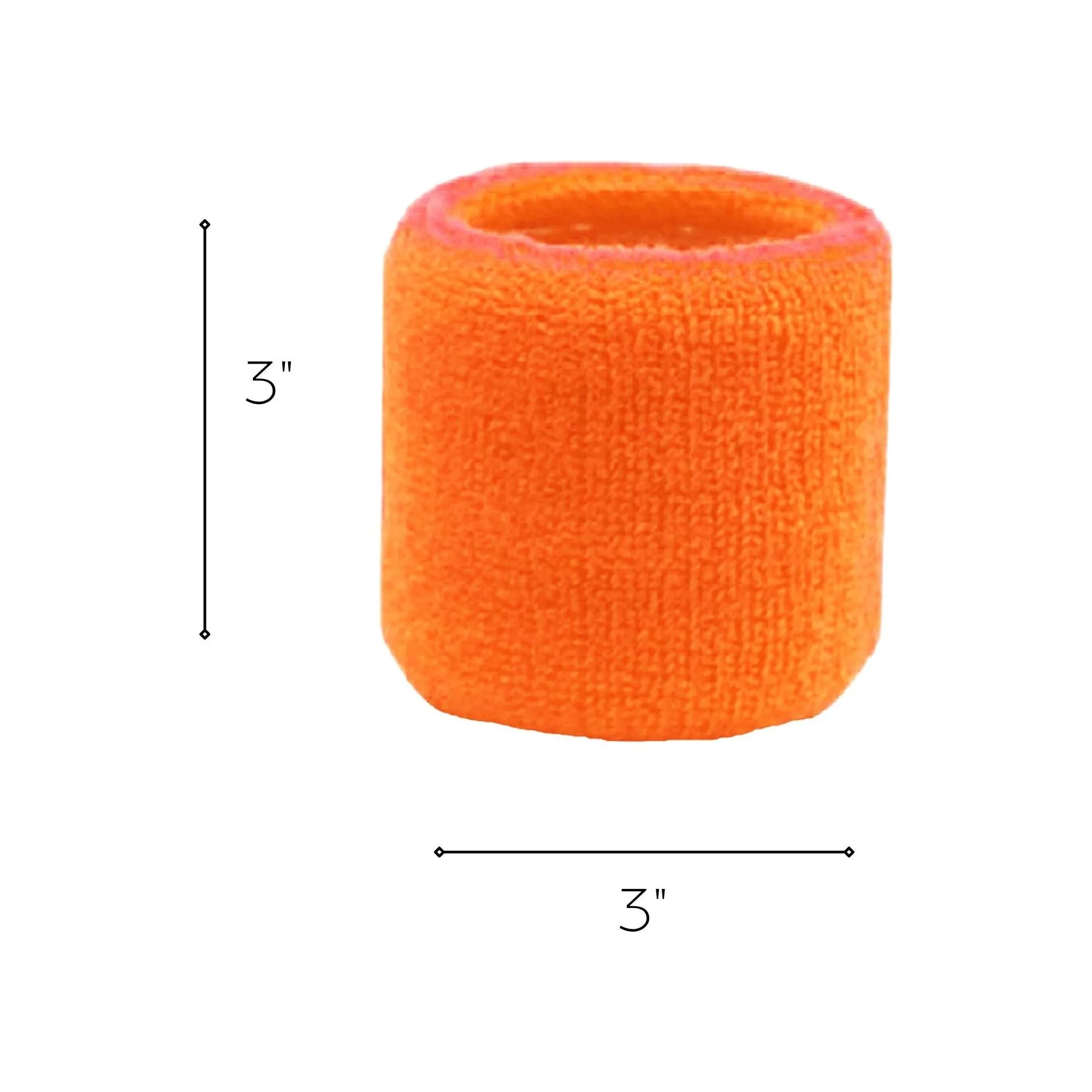 Orange Wrist Sweatbands - 2 Pack