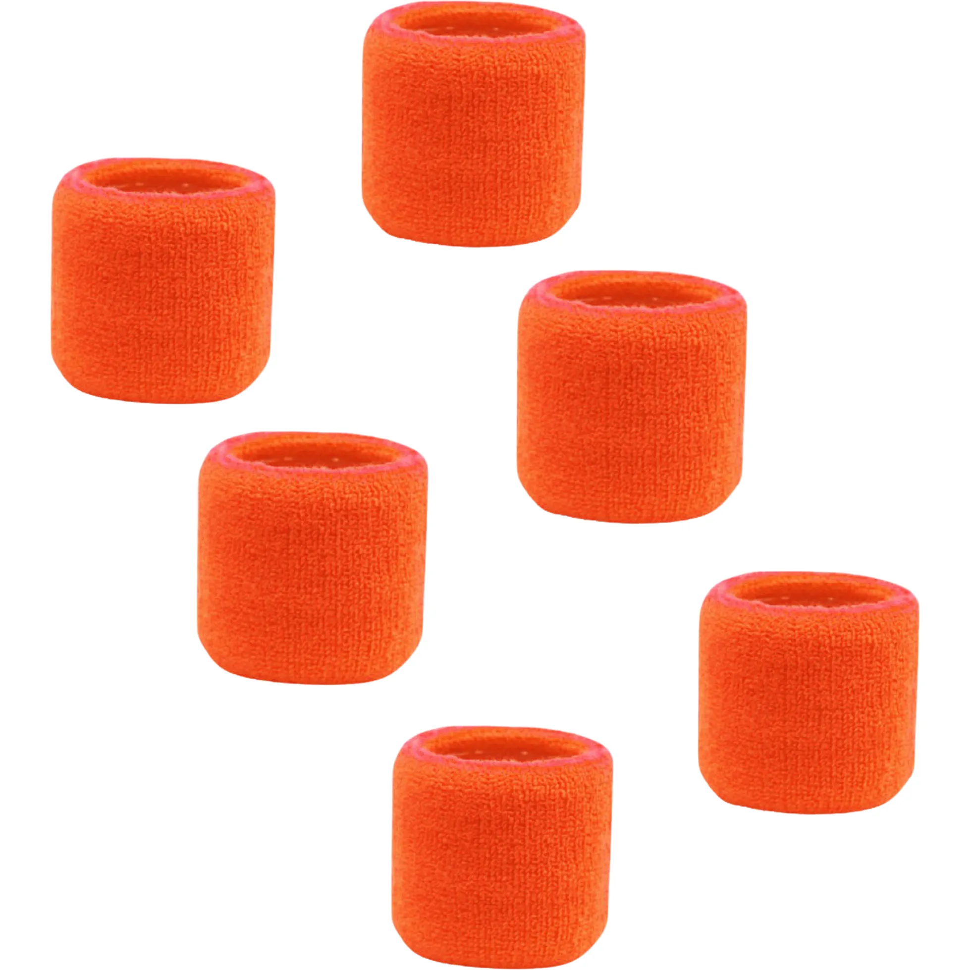 Orange Wrist Sweatbands - 6 Pack