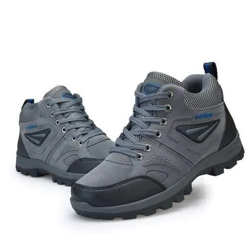 Outdoor Climbing Lace Up Warm High-top Shoes For Men