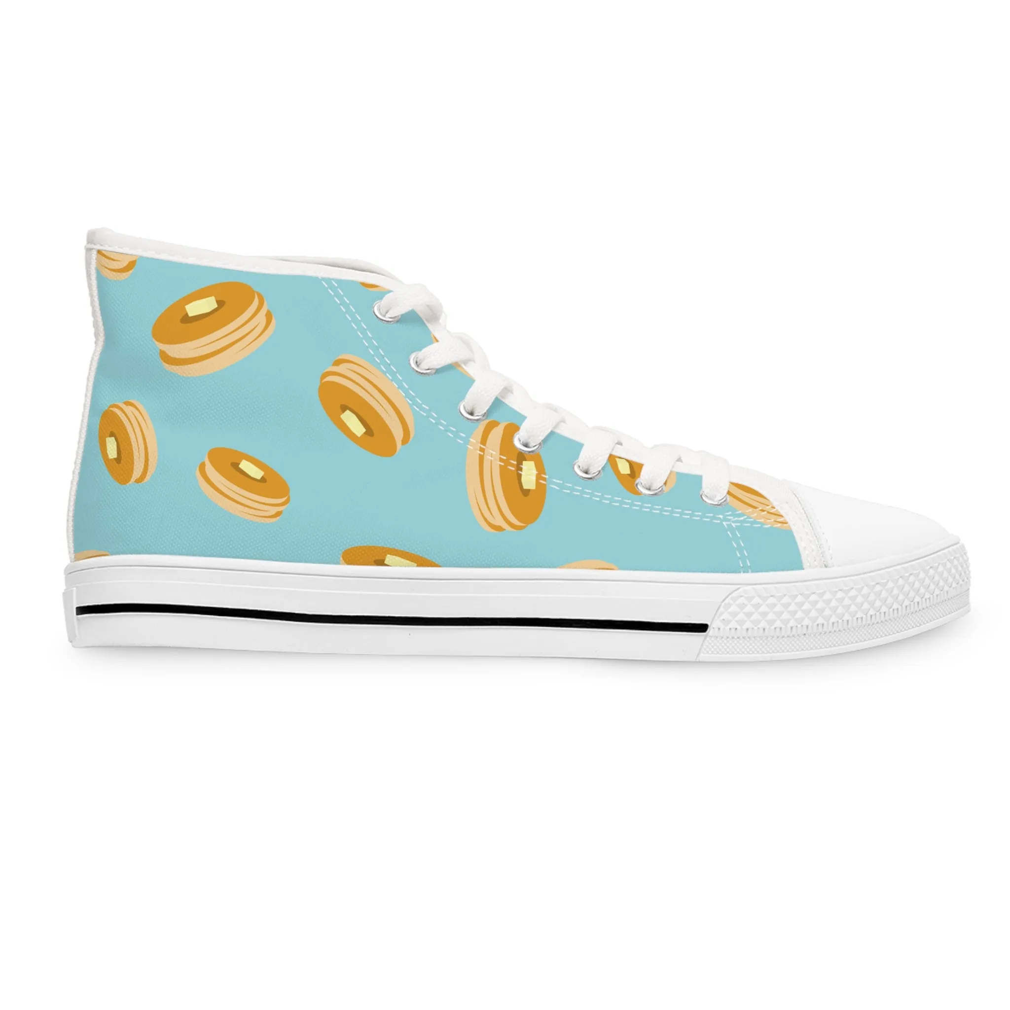 Pancake Blue Background Women's High Top Sneakers