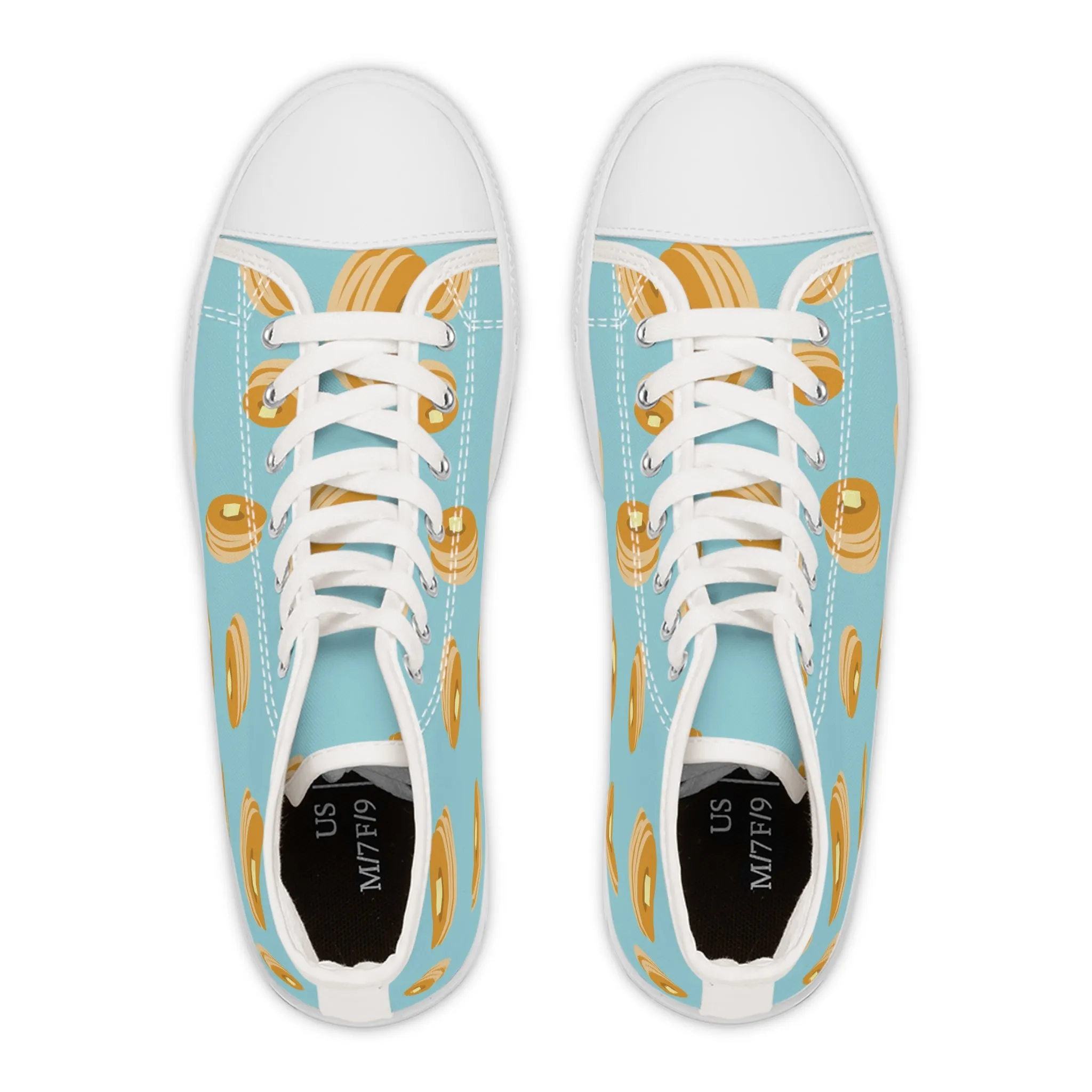 Pancake Blue Background Women's High Top Sneakers