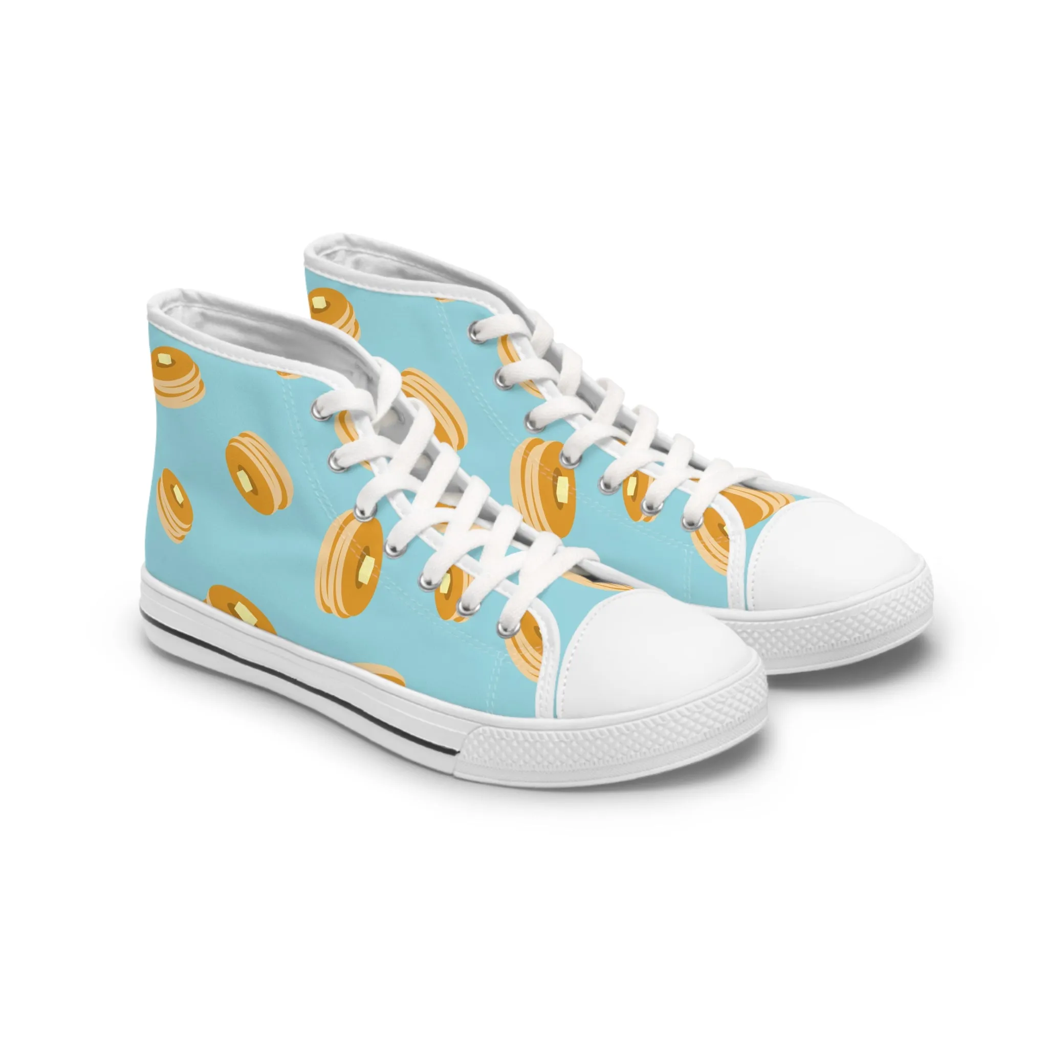 Pancake Blue Background Women's High Top Sneakers