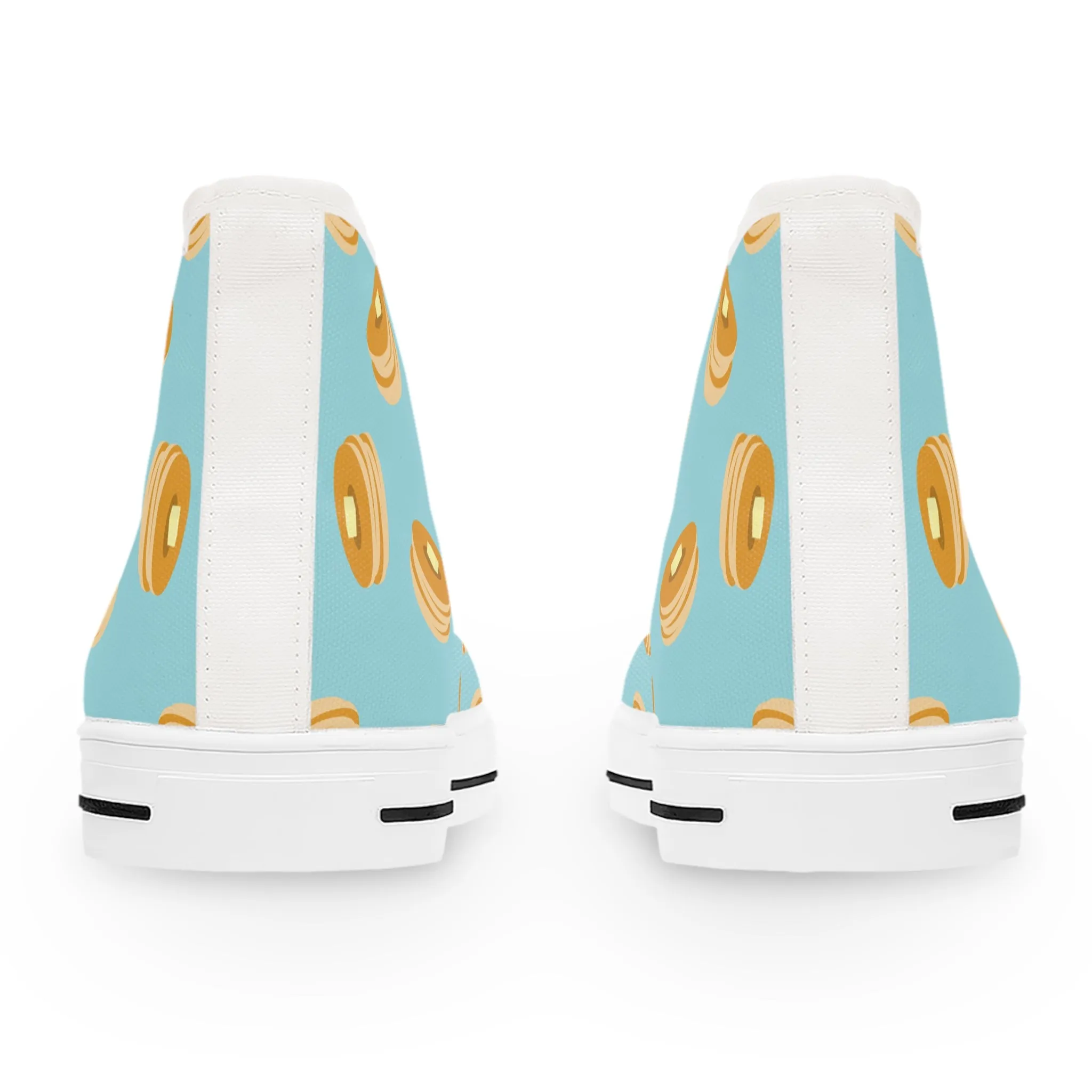 Pancake Blue Background Women's High Top Sneakers