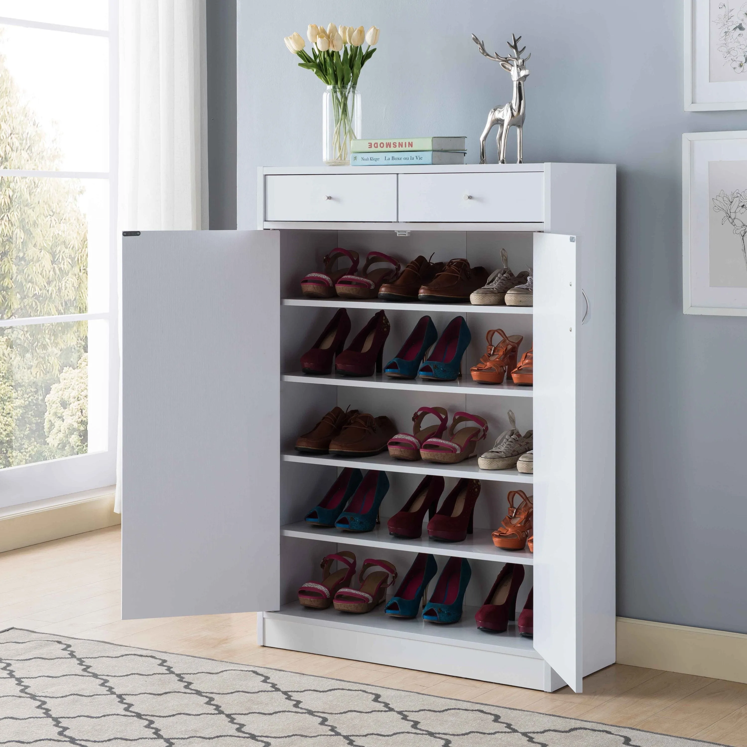 Parza Shoe Storage Cabinet - White