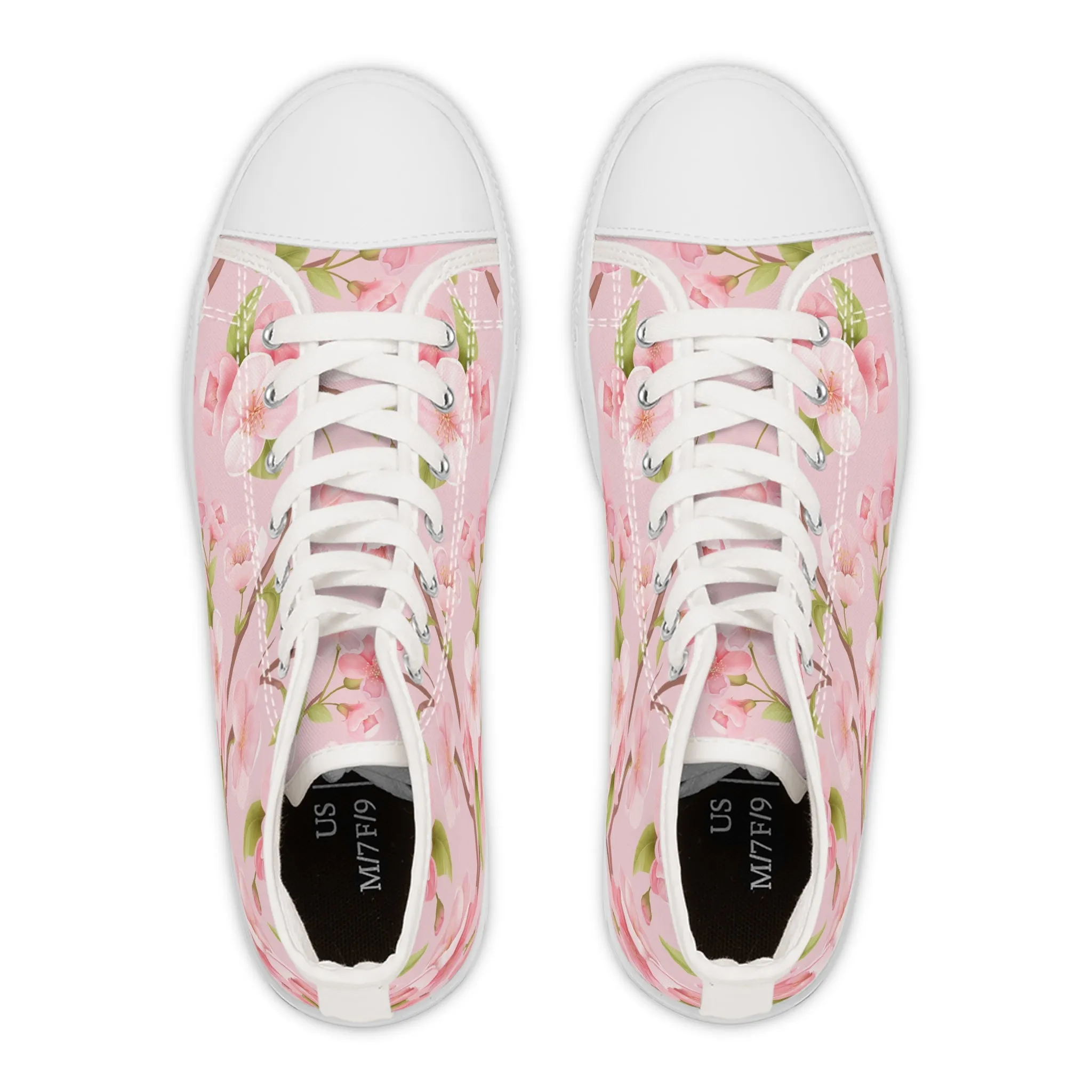 Pink Flower Women's High Top Sneakers