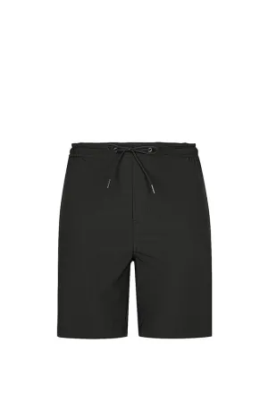 Plain Black Luxe Sport Stretch Board Shorts