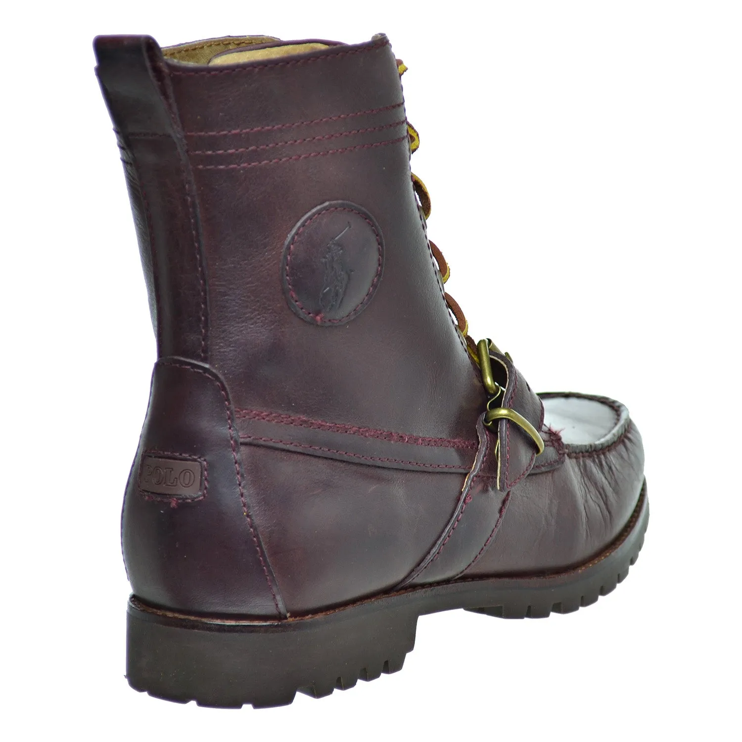 Polo Ralph Lauren Ranger Men's Smooth Oil Leather Boots Oxblood