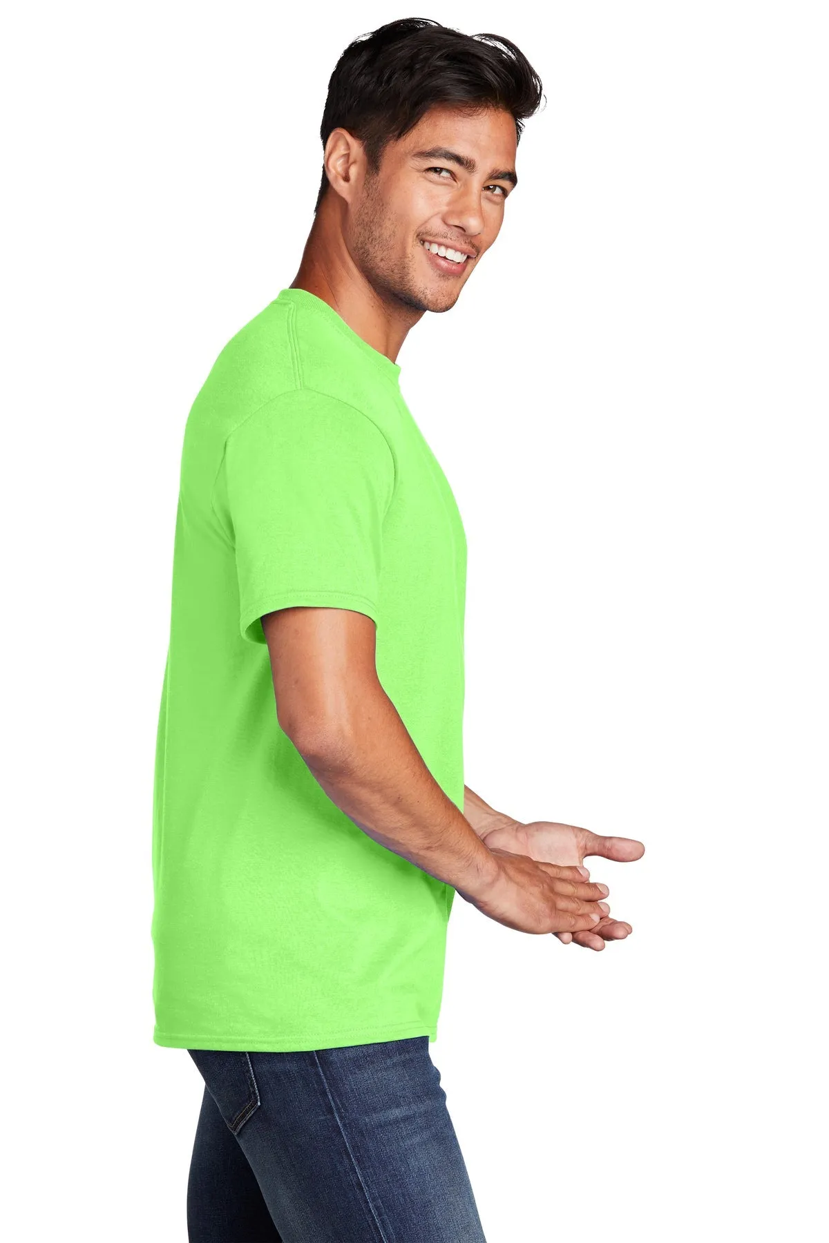 Port & Company Core Cotton Branded Tee's, Neon Green*