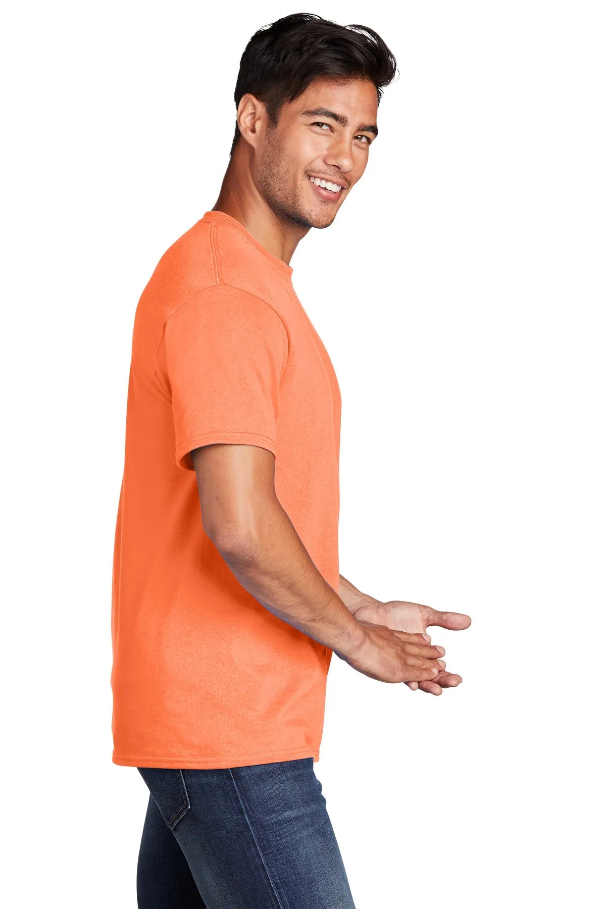 Port & Company Core Cotton Branded Tee's, Neon Orange*