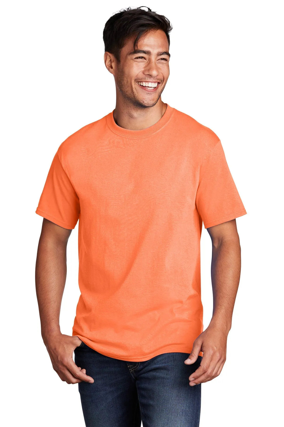 Port & Company Core Cotton Branded Tee's, Neon Orange*