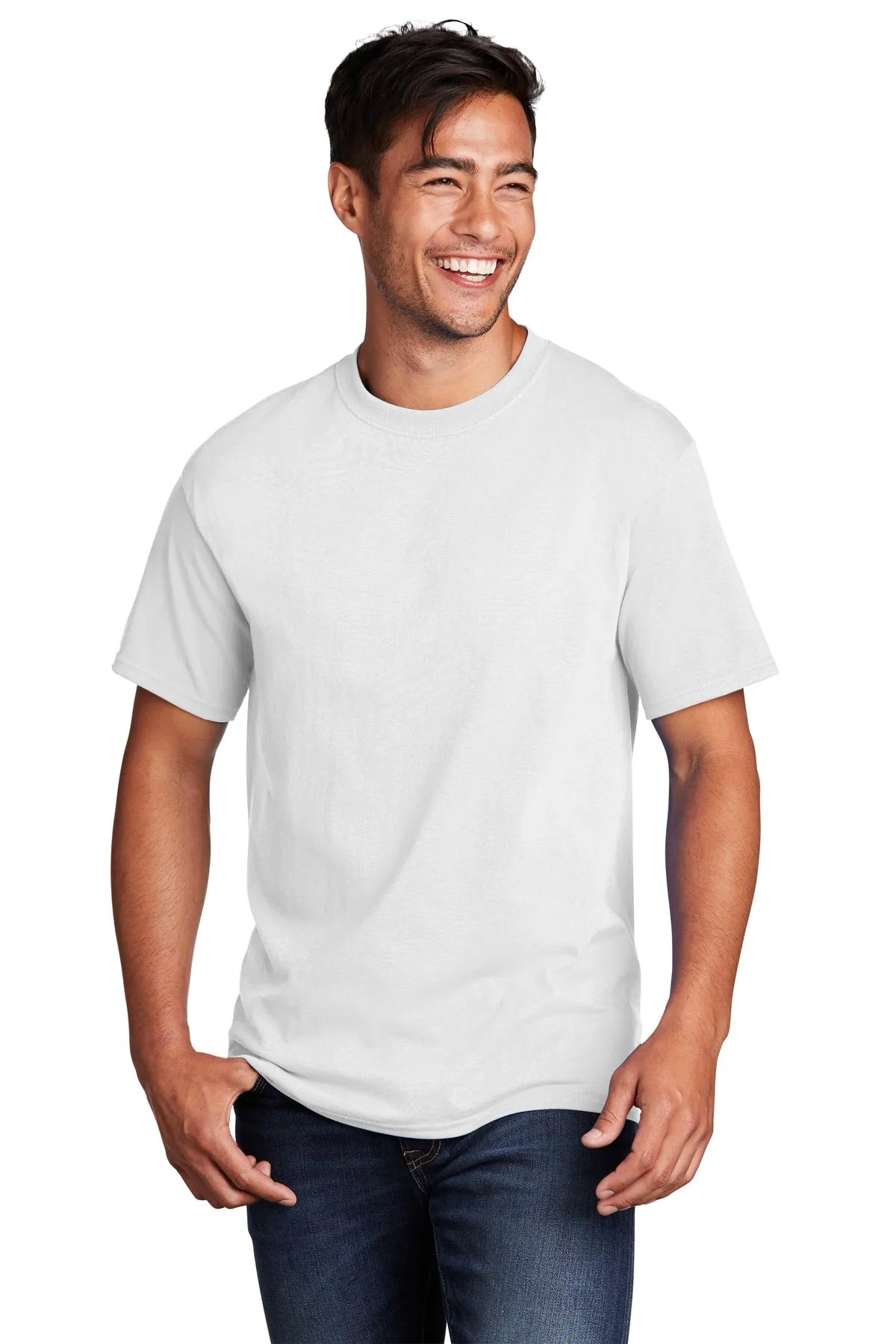 Port & Company Core Cotton Custom Tee's, White