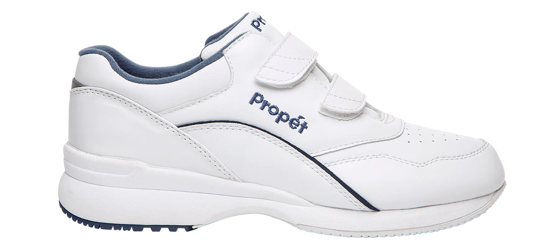 Propet Women's Diabetic Casual Shoe - Tour Walker Strap W3902- White/Blue