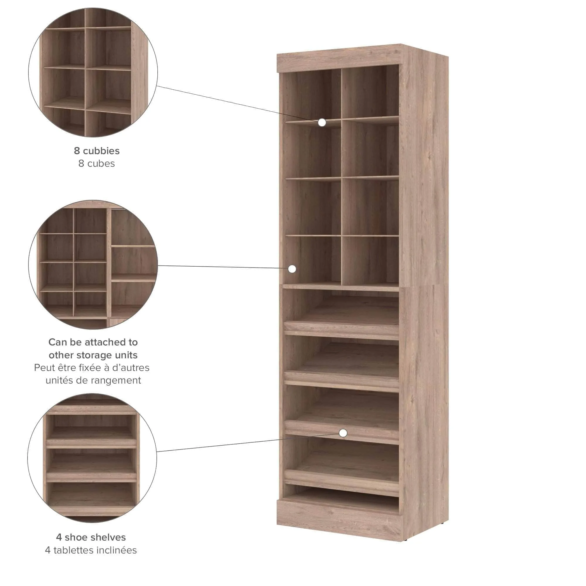 Pur 25“ Closet Organizer - Available in 3 Colours