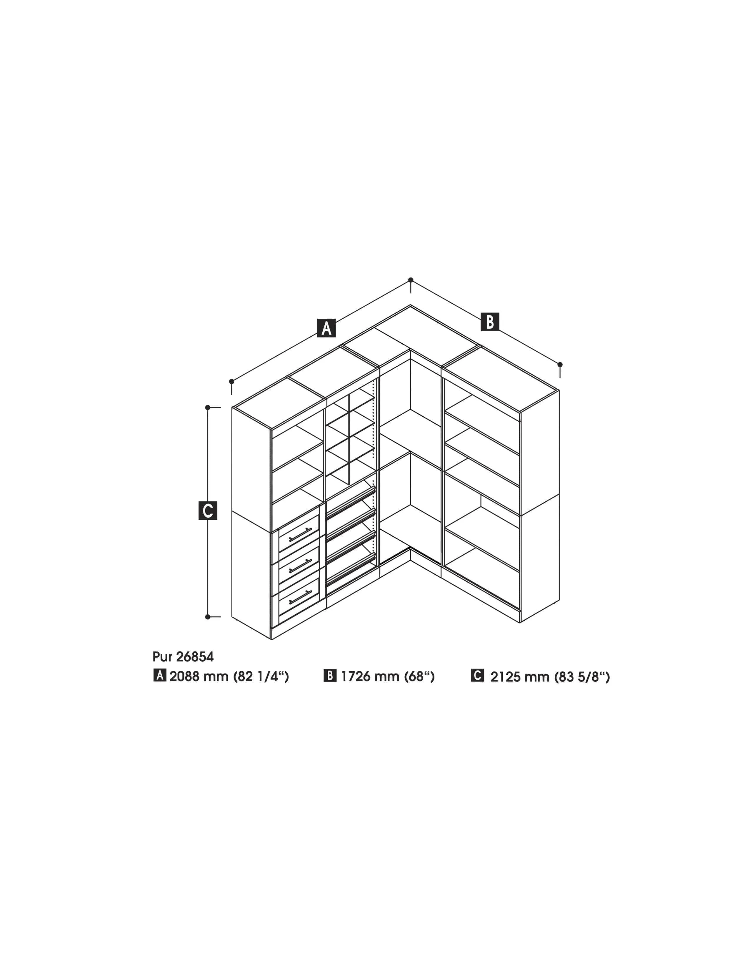 Pur 83W Walk-In Closet Organizer - Available in 2 Colours