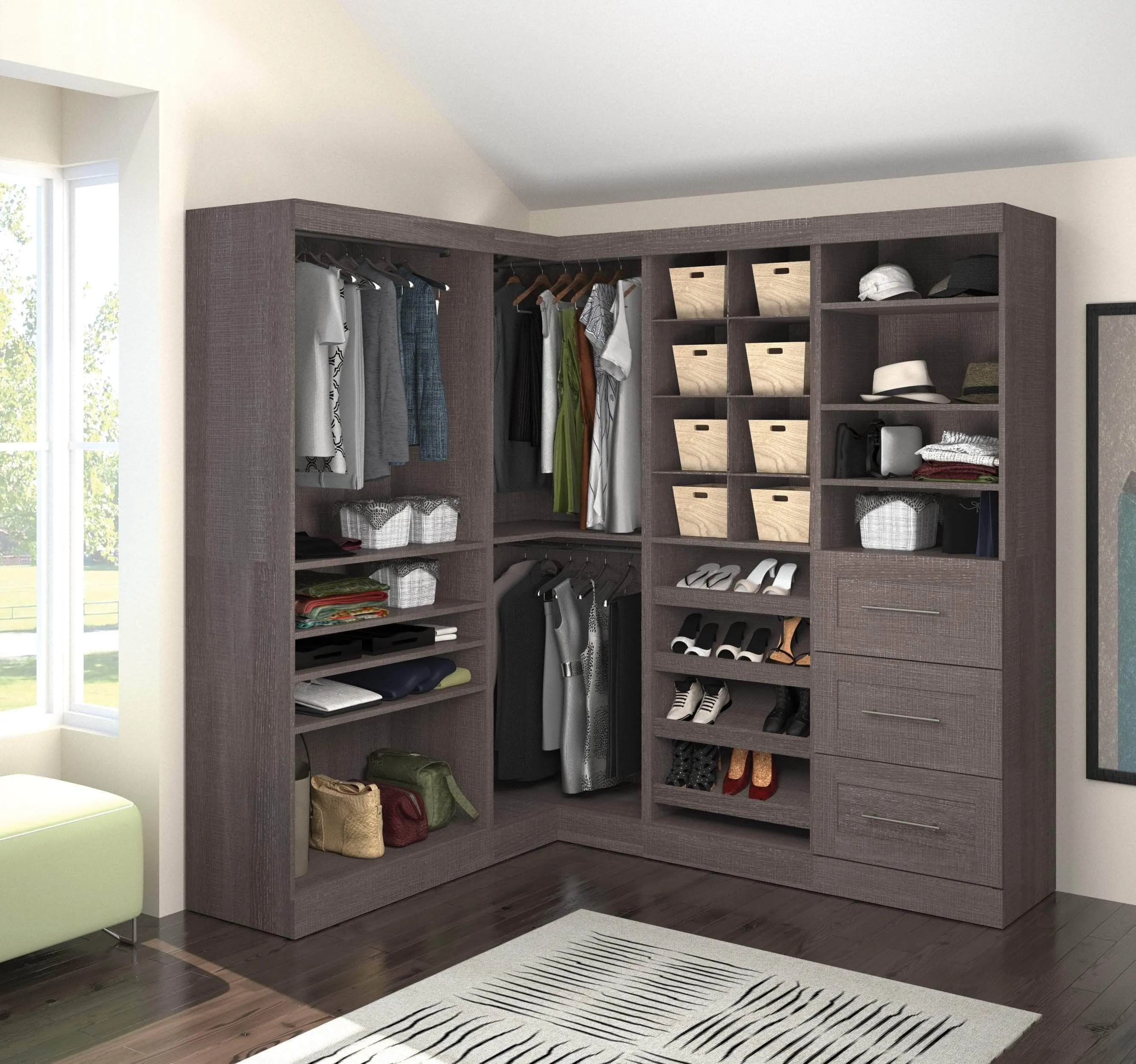 Pur 83W Walk-In Closet Organizer - Available in 2 Colours