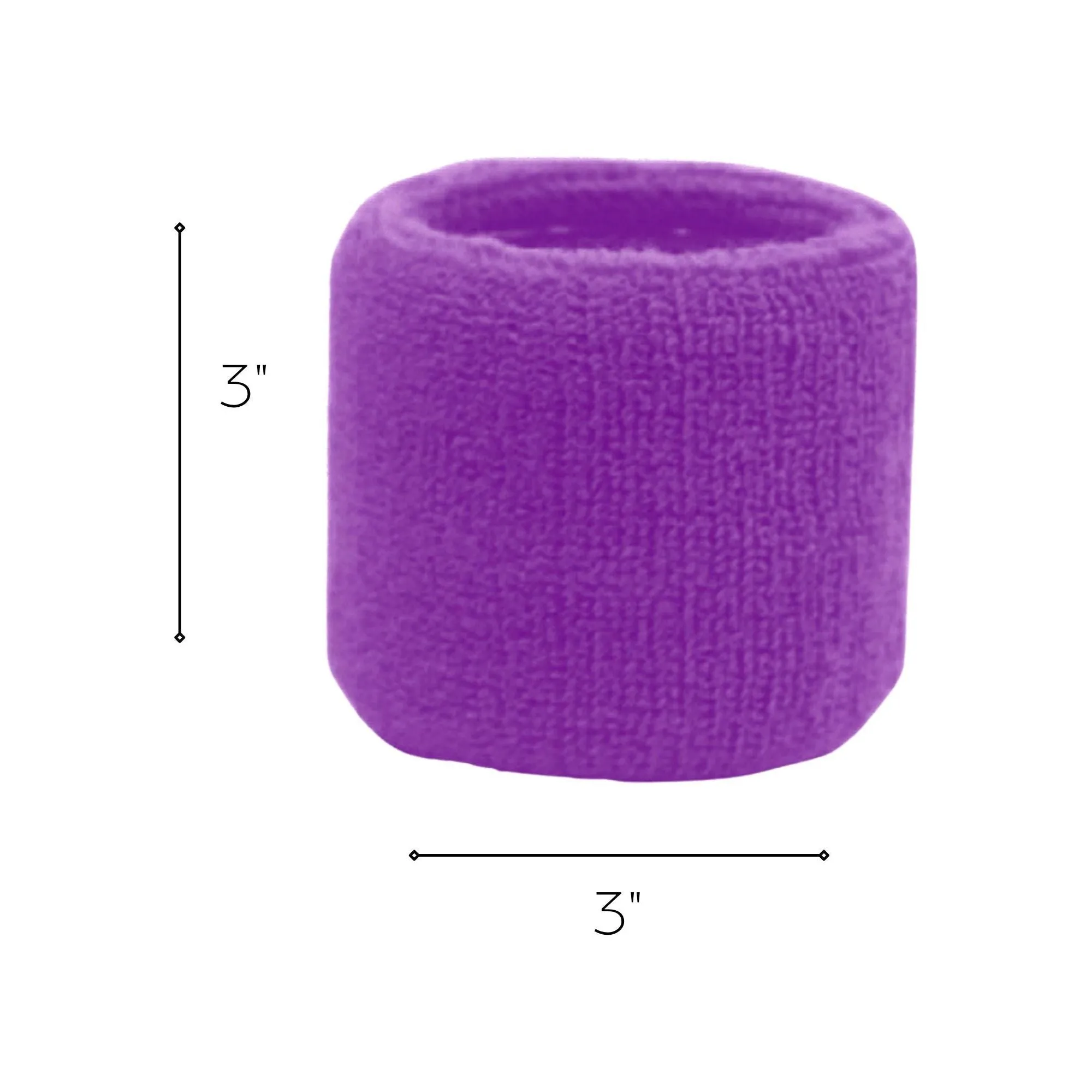 Purple Wrist Sweatbands - 6 Pack