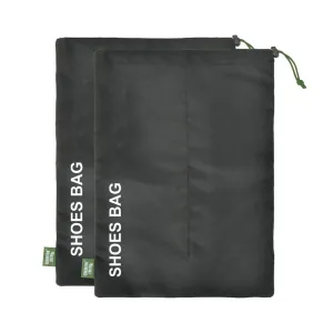 Recycled Travel Shoe Bags 2 Pack Black