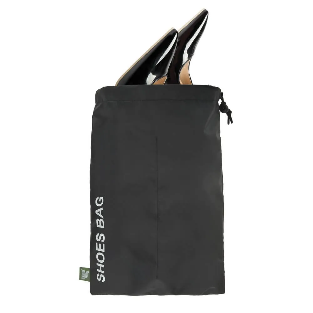 Recycled Travel Shoe Bags 2 Pack Black