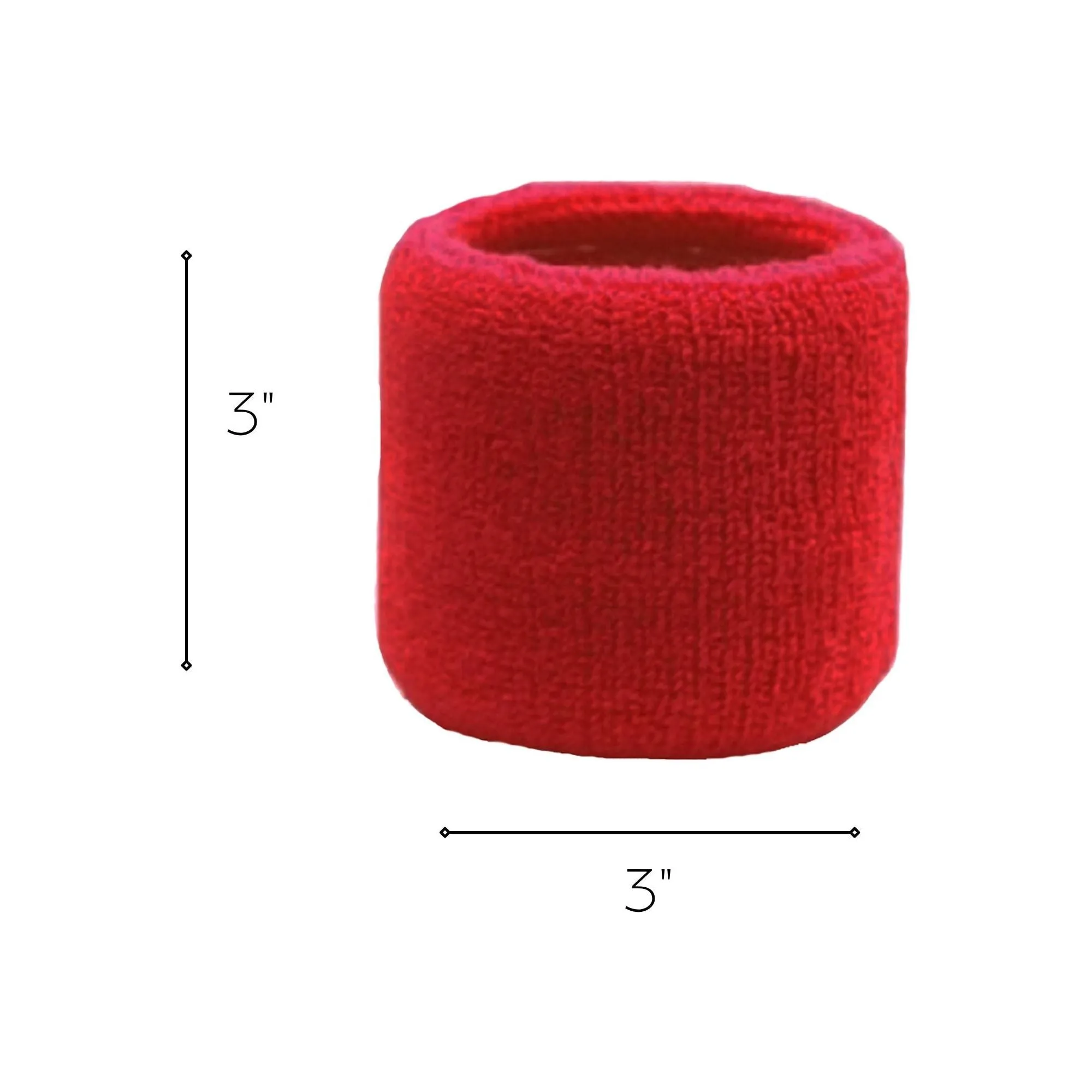 Red Wrist Sweatbands - 2 Pack