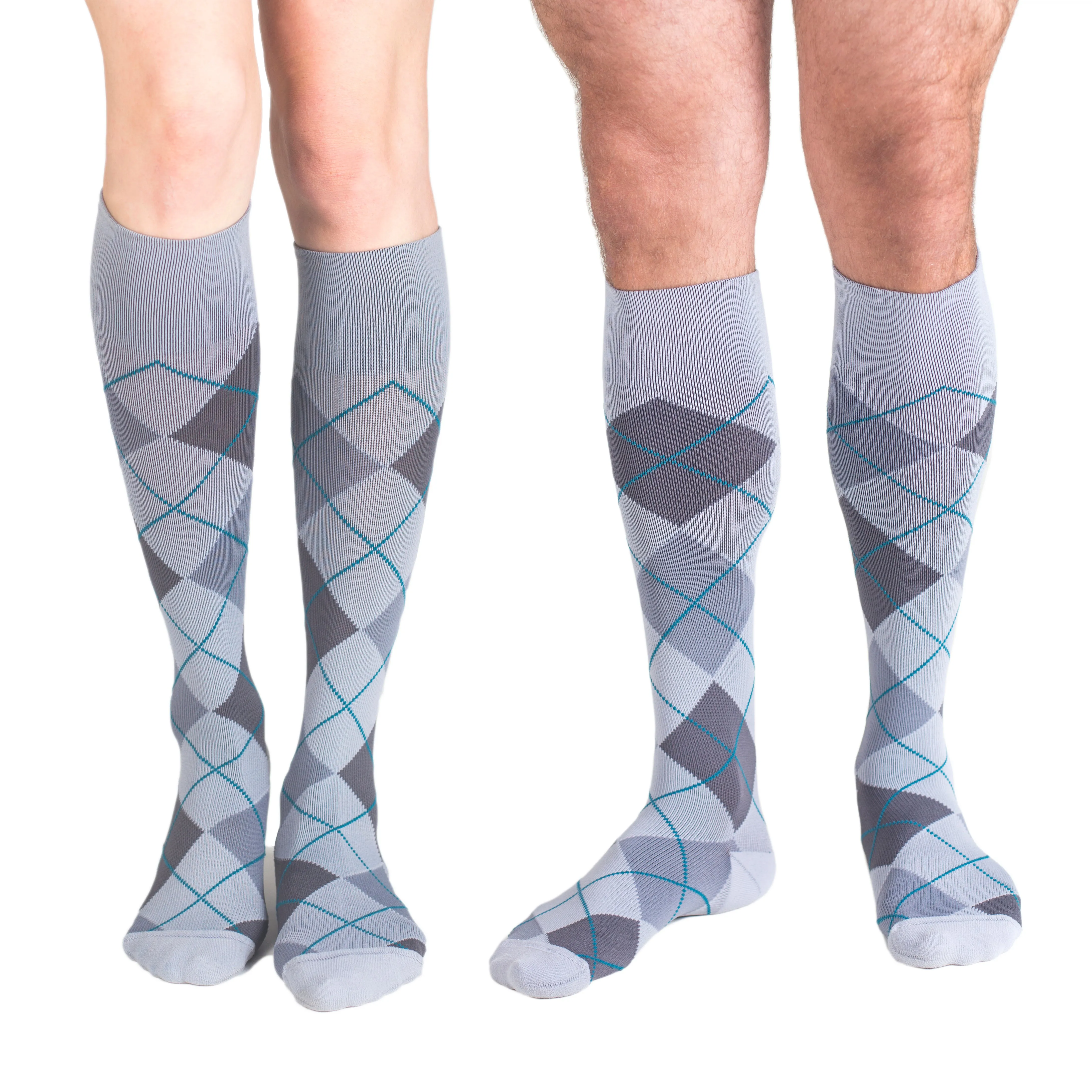 Rejuva Argyle 15-20 mmHg Knee High Compression Socks