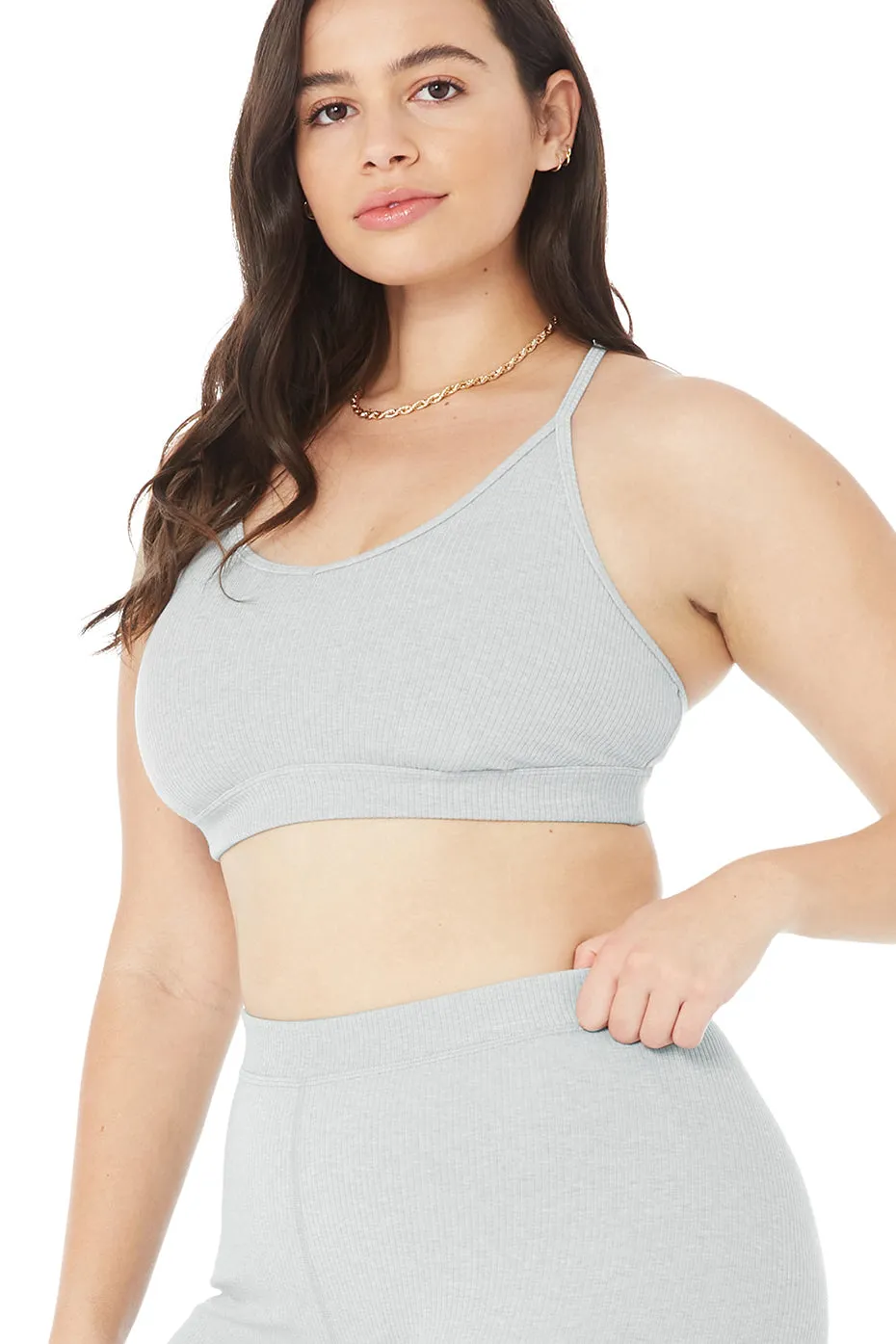 Ribbed Blissful Bra - Athletic Heather Grey