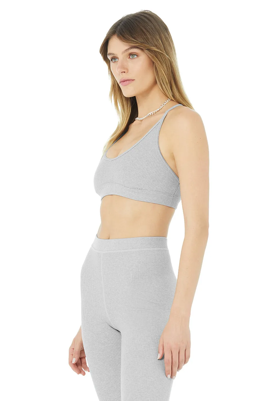 Ribbed Blissful Bra - Athletic Heather Grey