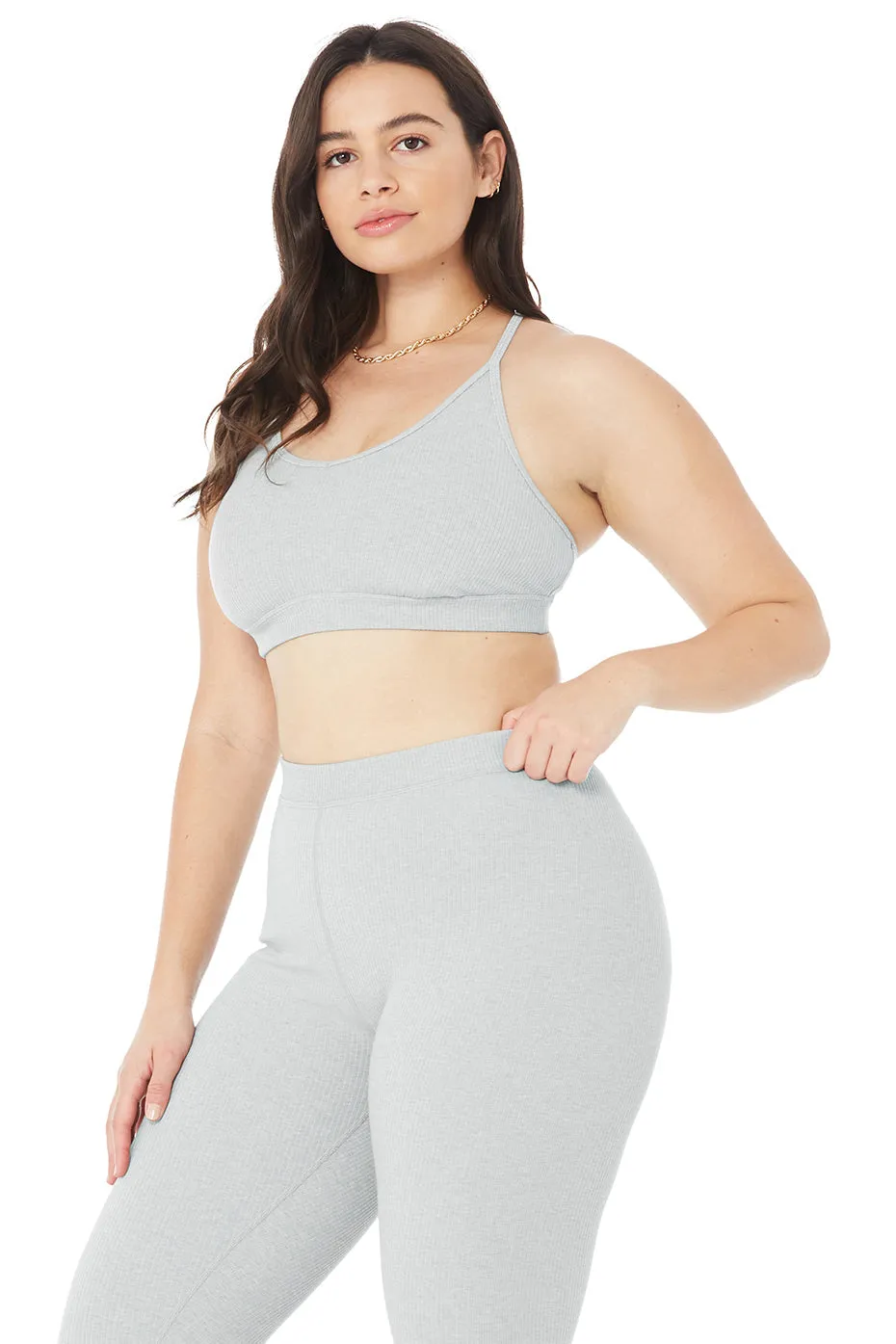 Ribbed Blissful Bra - Athletic Heather Grey