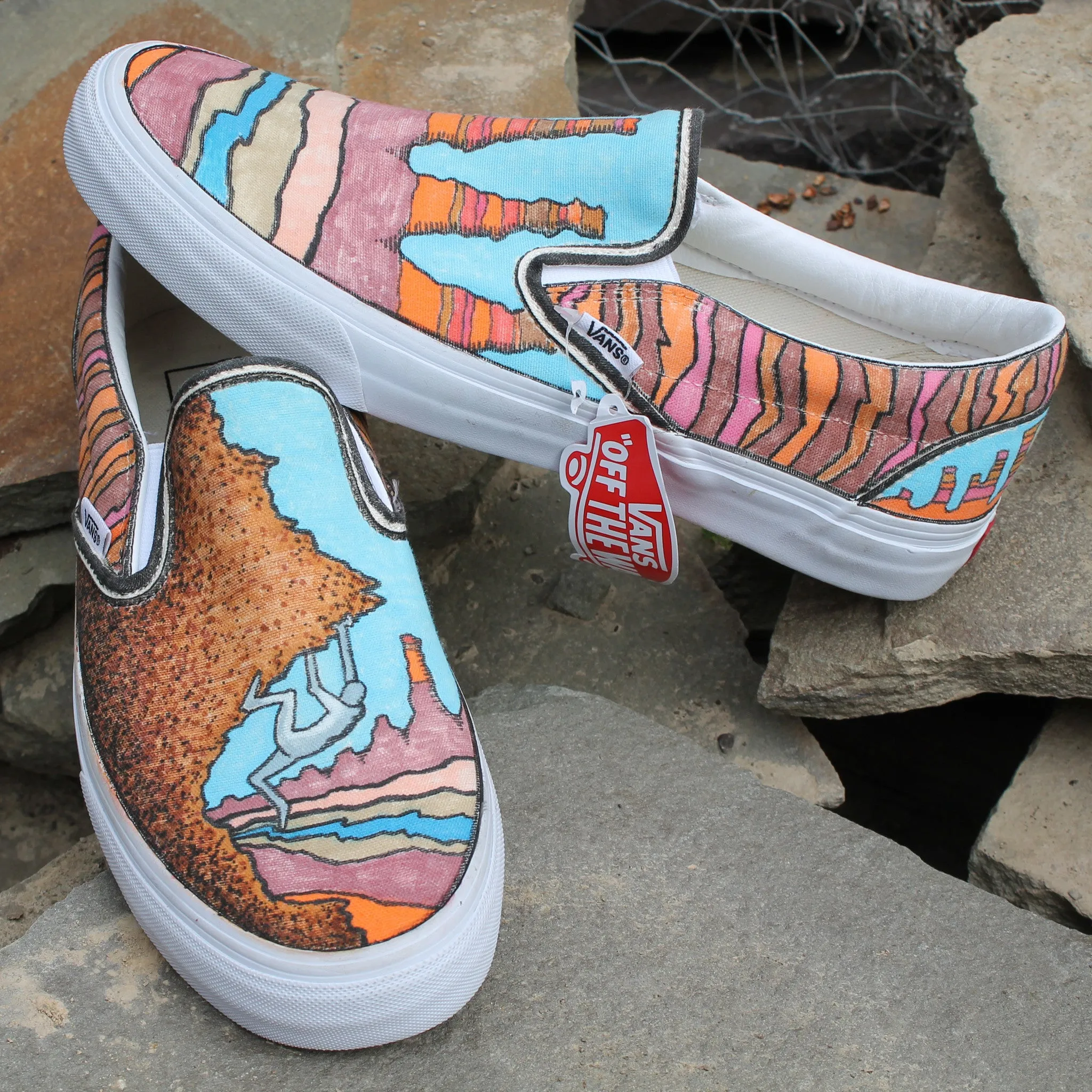 Rock Climbing custom Vans Slip On Sneakers