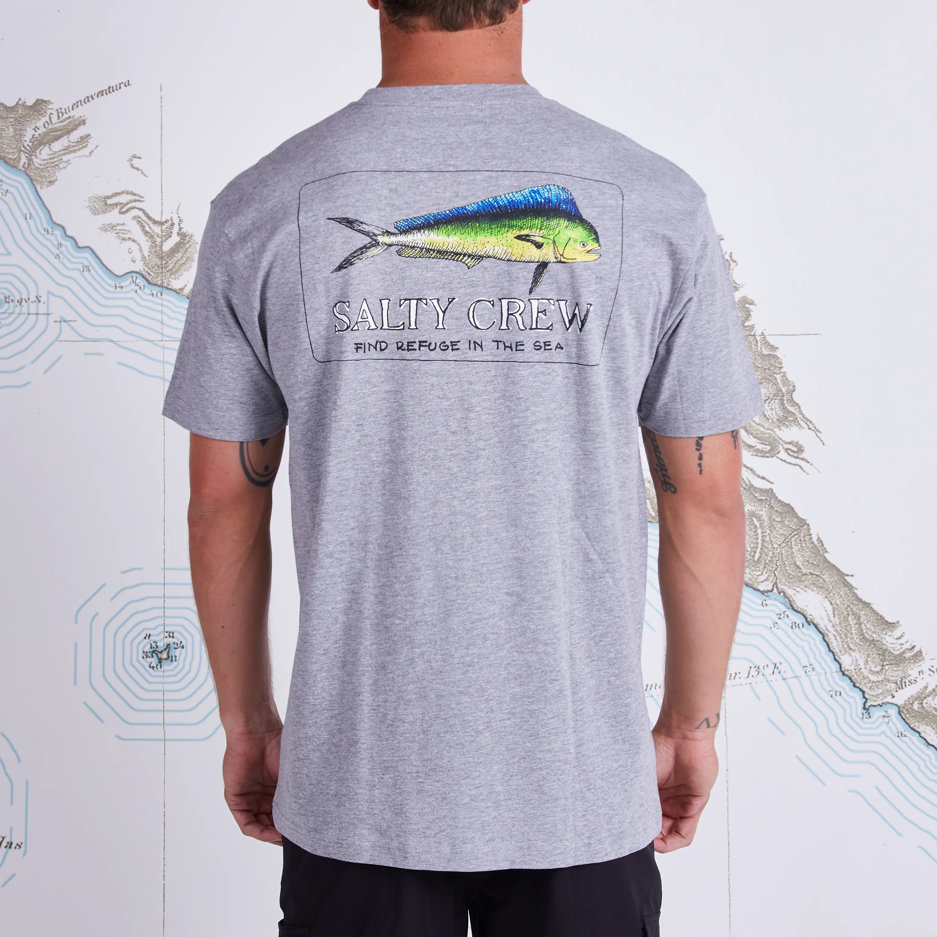 Salty Crew Men&#x27;s El Dorado Short Sleeve Premium Tee Athletic Heather | Buy Salty Crew Men&#x27;s El Dorado Short Sleeve Premium Tee Athletic Heather here | Outnorth