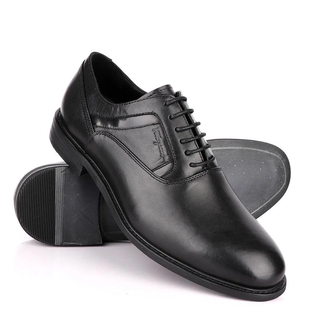 Salvatore Ferragamo Black Leather Oxford Shoe