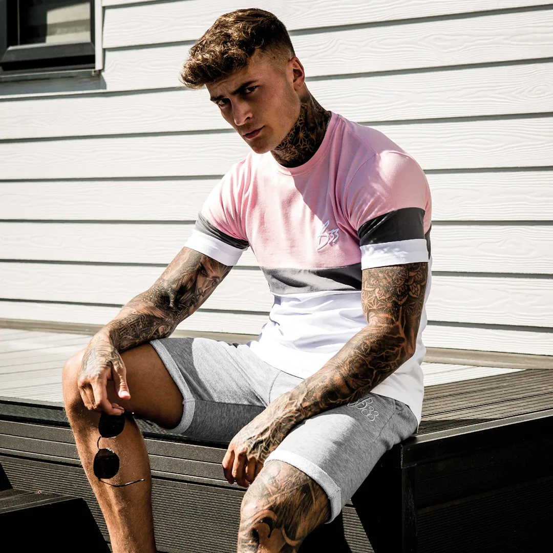 Samsen Tee - Pink/Grey/White