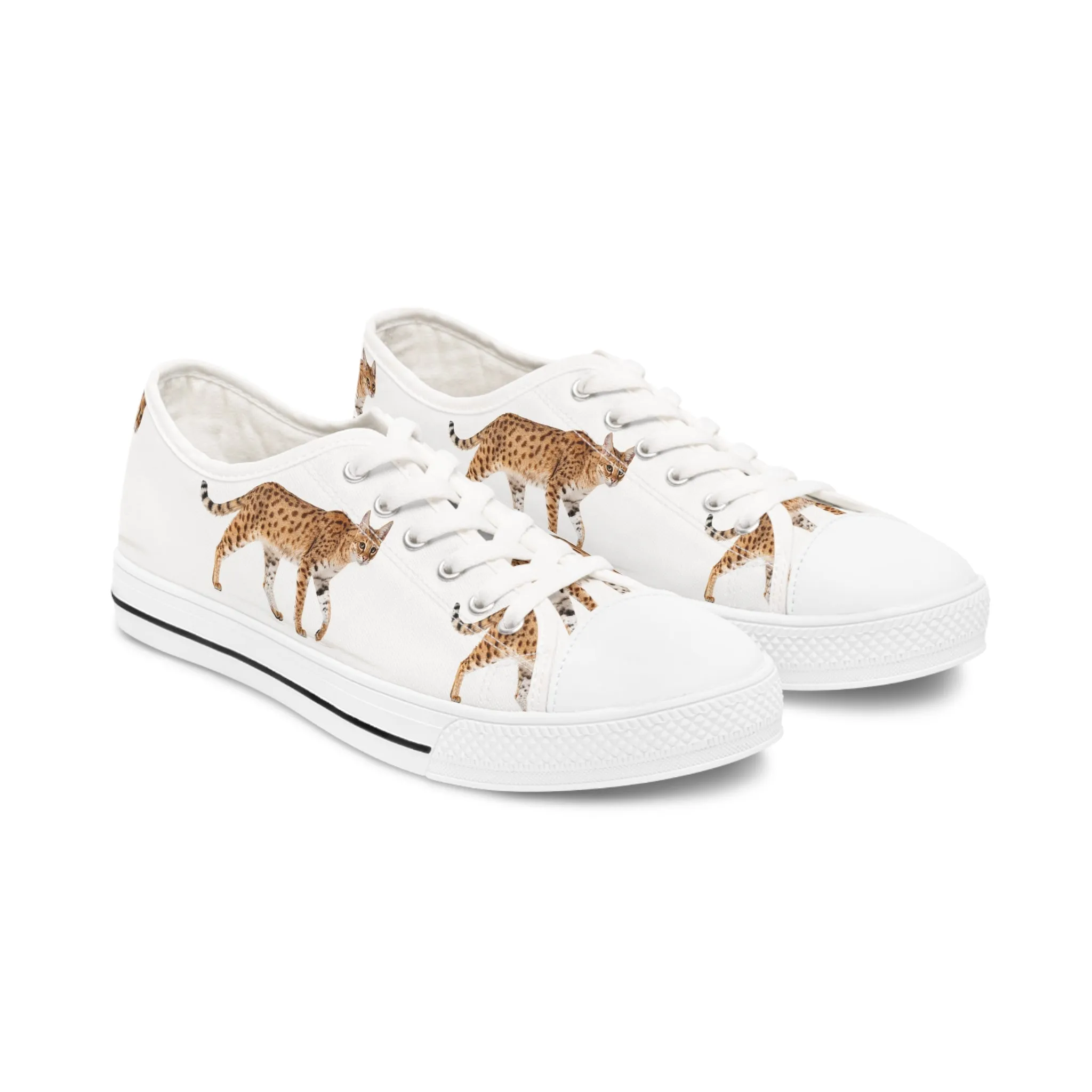 Serval Cat Women's Low Top Sneakers