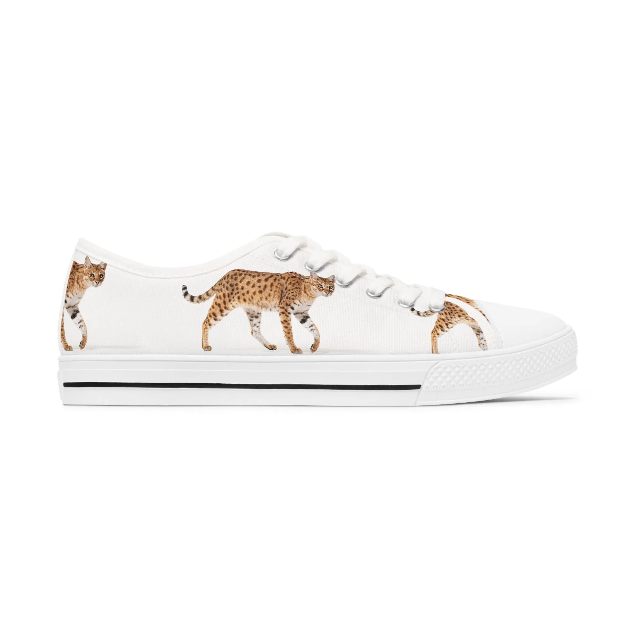 Serval Cat Women's Low Top Sneakers