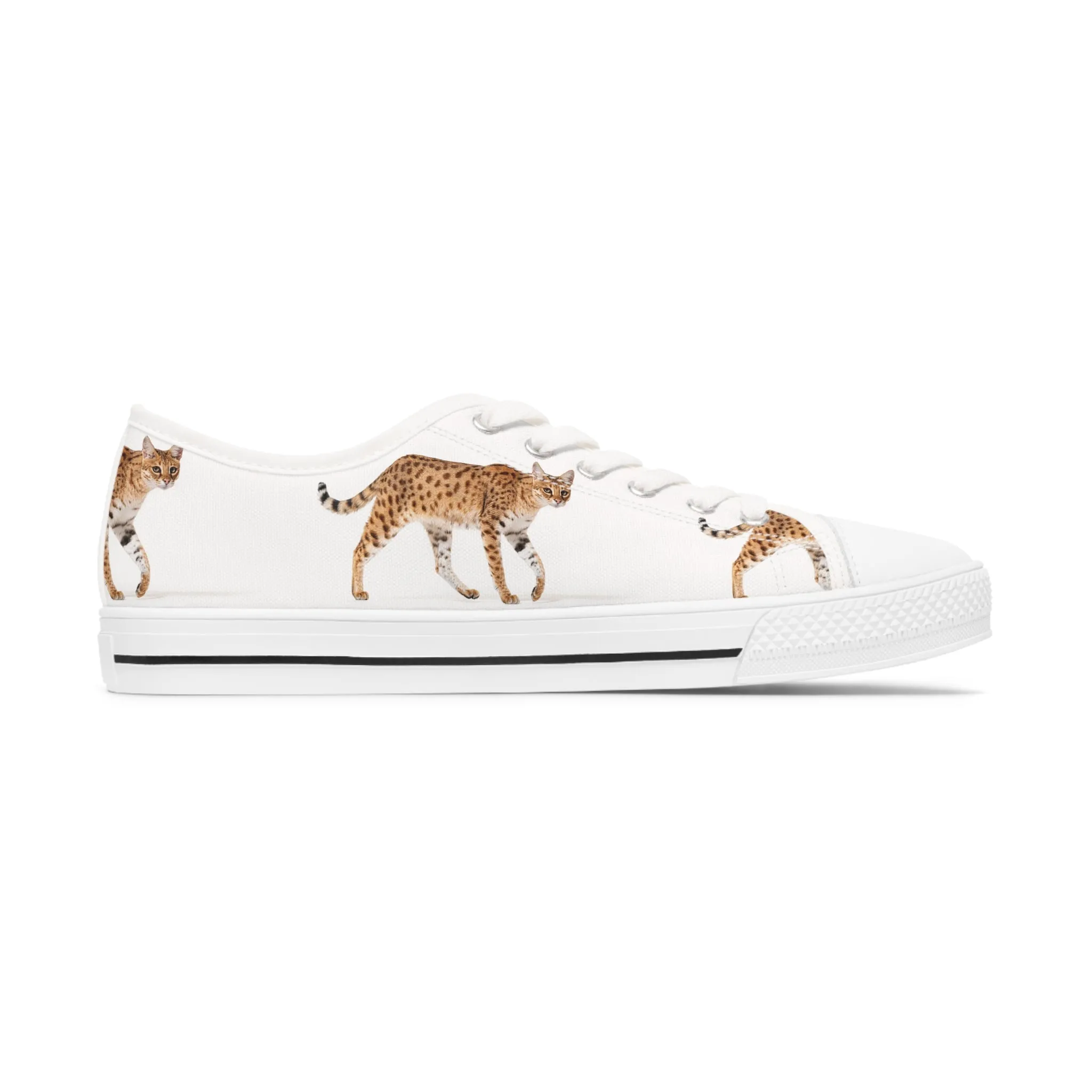 Serval Cat Women's Low Top Sneakers