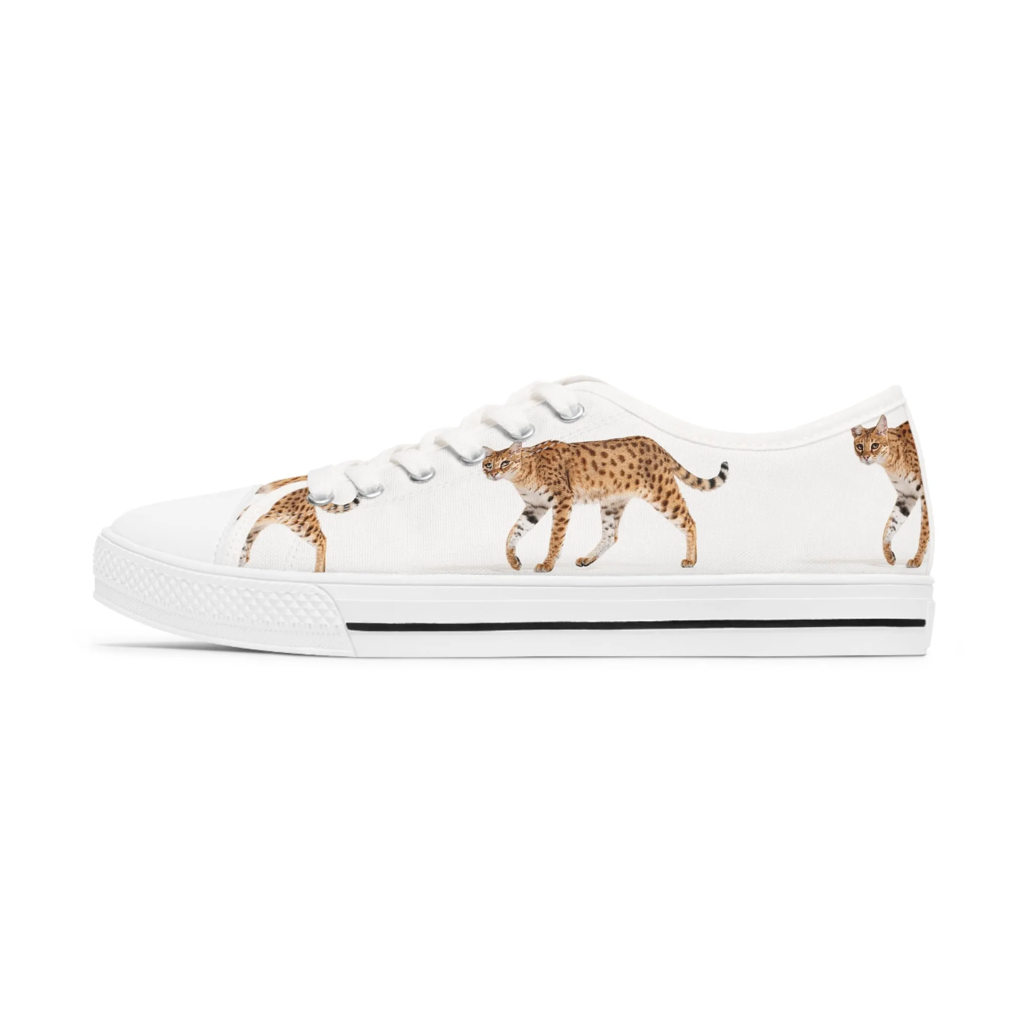 Serval Cat Women's Low Top Sneakers