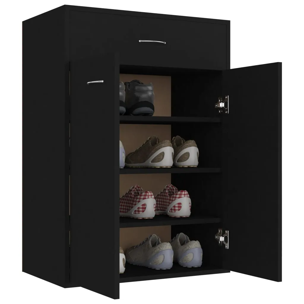 Shoe Cabinet Black 60x35x84 cm Chipboard