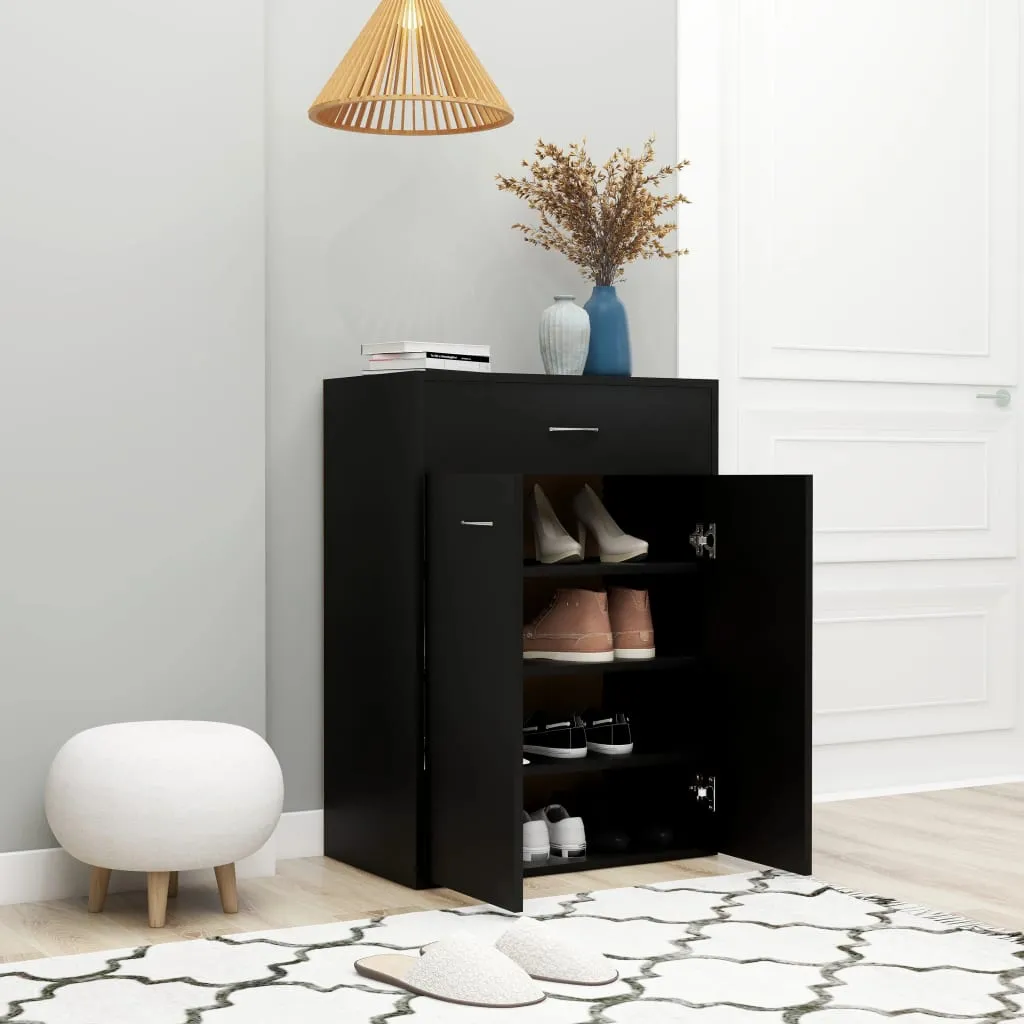 Shoe Cabinet Black 60x35x84 cm Chipboard