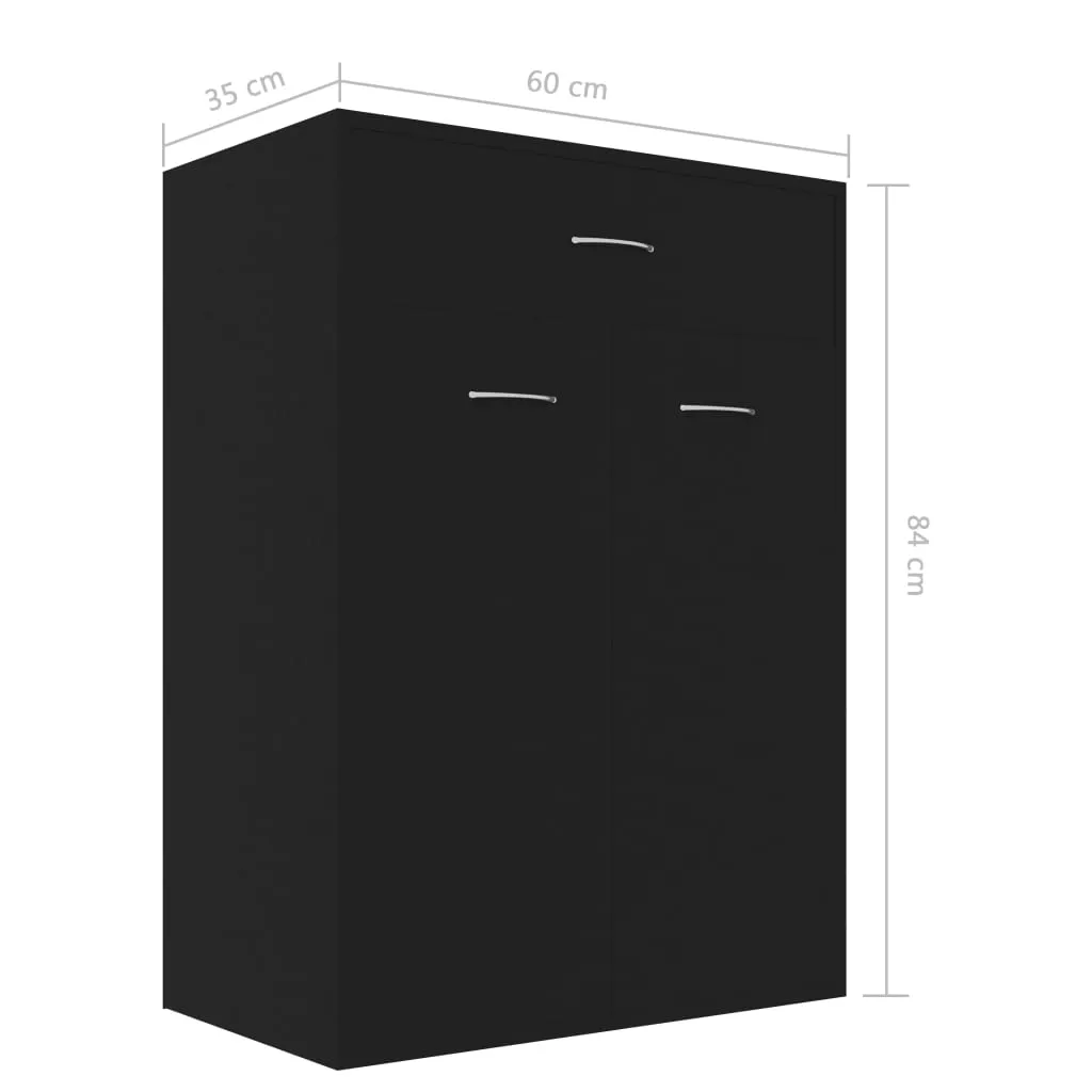 Shoe Cabinet Black 60x35x84 cm Chipboard