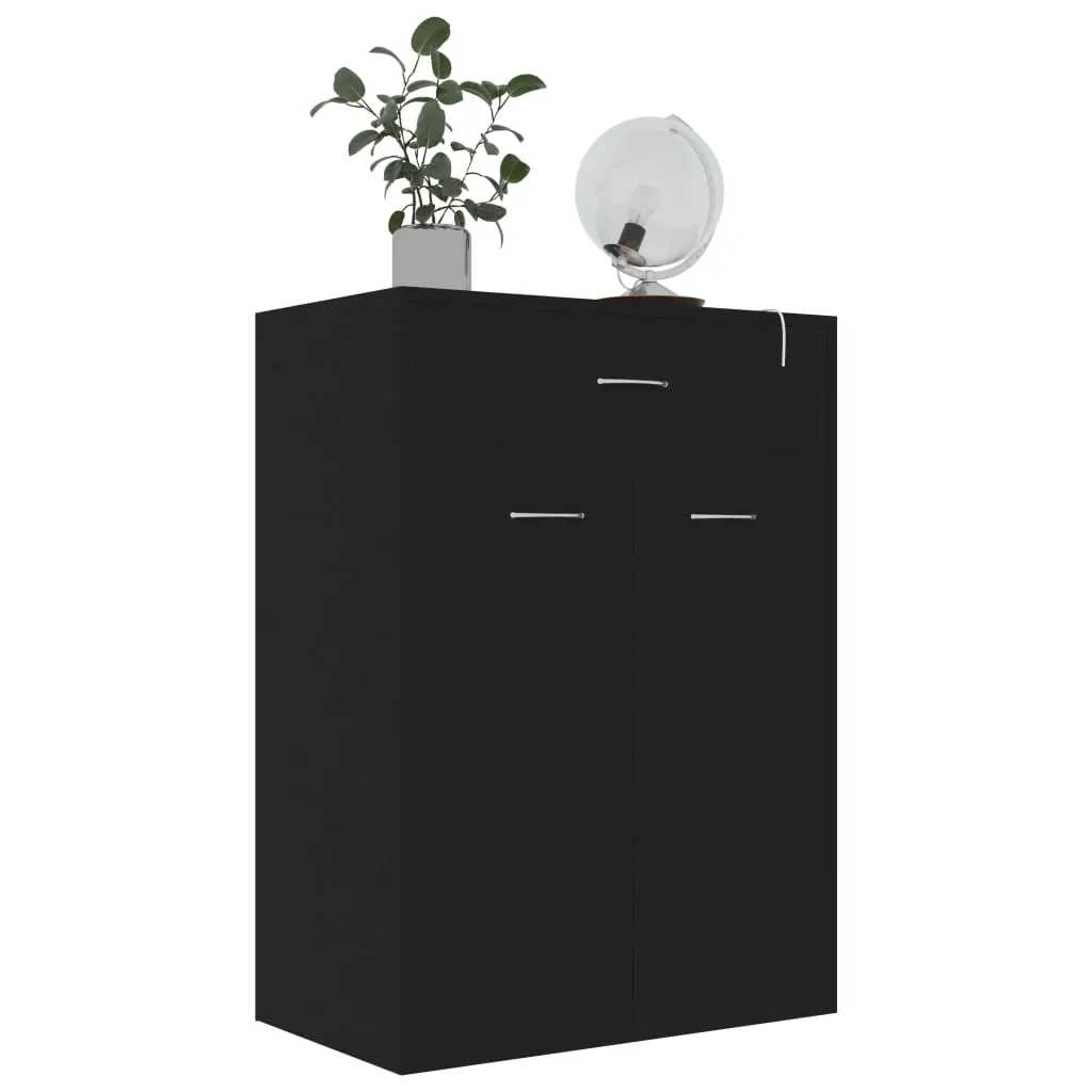 Shoe Cabinet Black 60x35x84 cm Chipboard