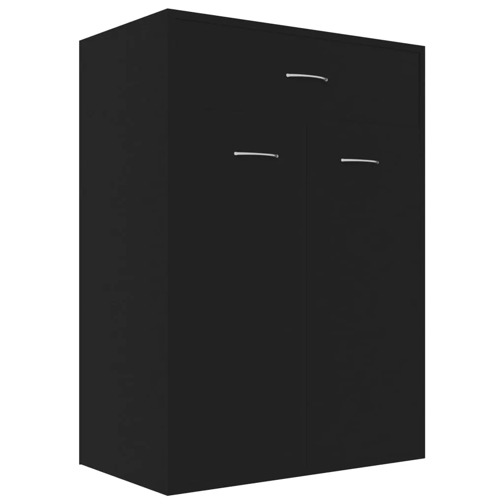 Shoe Cabinet Black 60x35x84 cm Chipboard