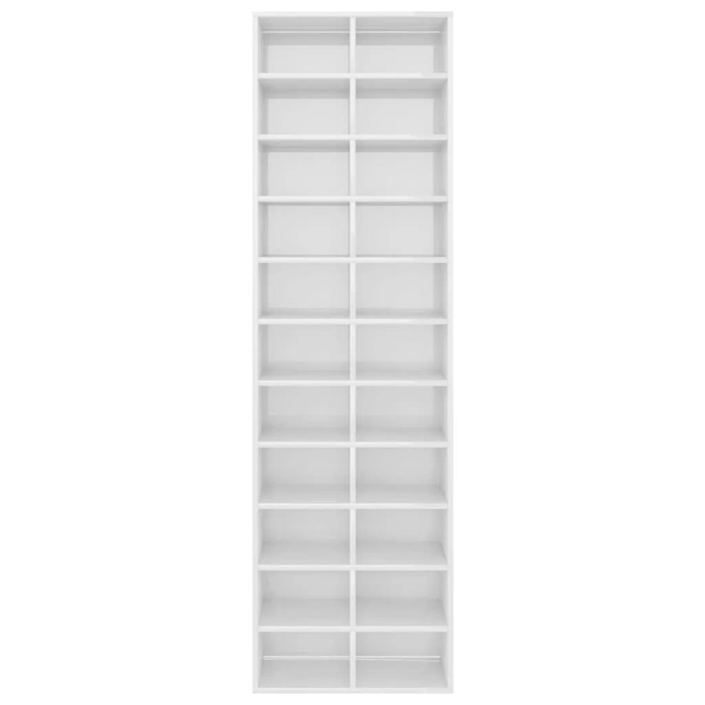 Shoe Cabinet High Gloss White 54x34x183 cm Chipboard