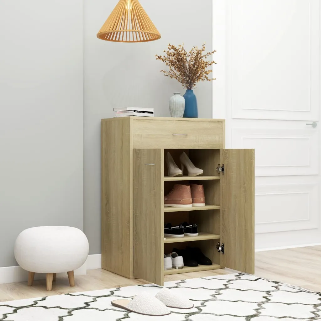 Shoe Cabinet Sonoma Oak 60x35x84 cm Chipboard