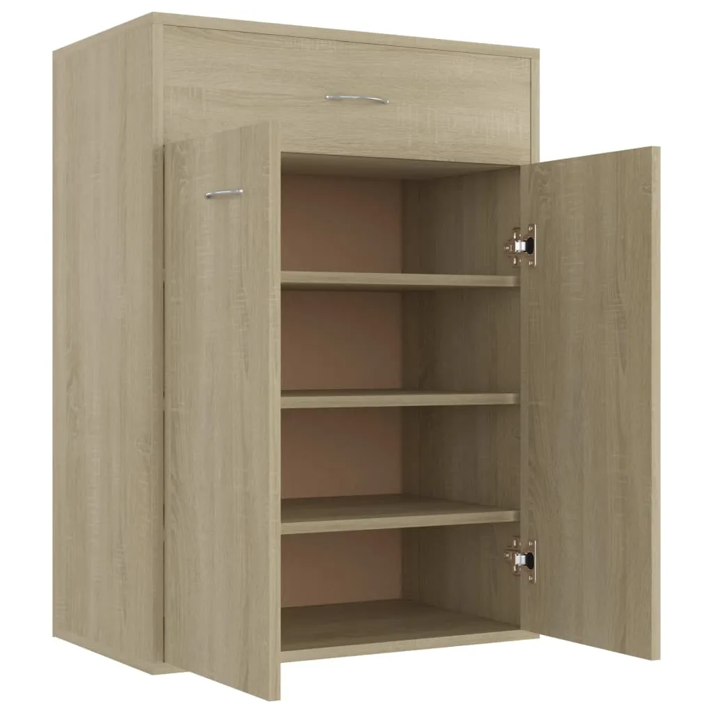 Shoe Cabinet Sonoma Oak 60x35x84 cm Chipboard