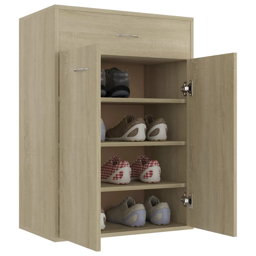 Shoe Cabinet Sonoma Oak 60x35x84 cm Chipboard