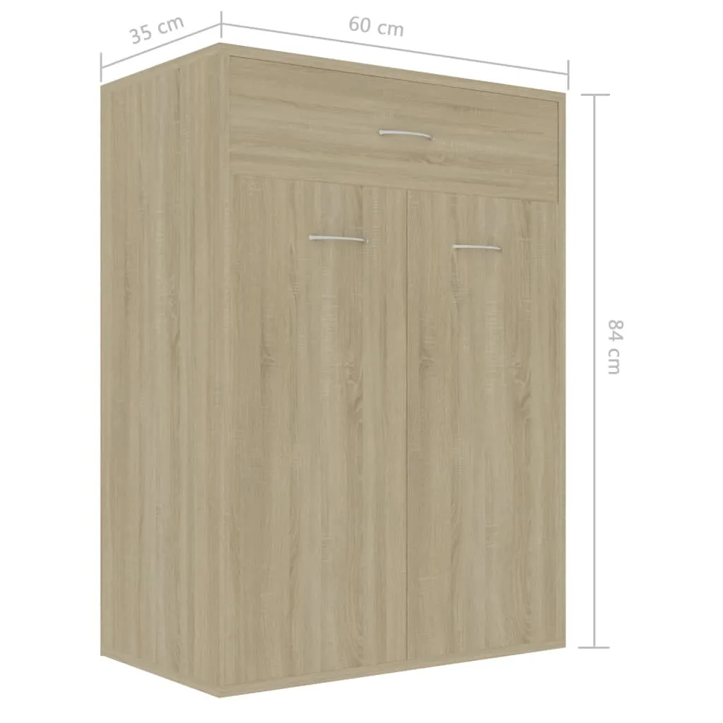 Shoe Cabinet Sonoma Oak 60x35x84 cm Chipboard