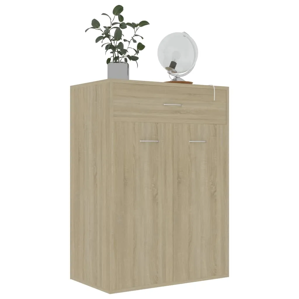 Shoe Cabinet Sonoma Oak 60x35x84 cm Chipboard