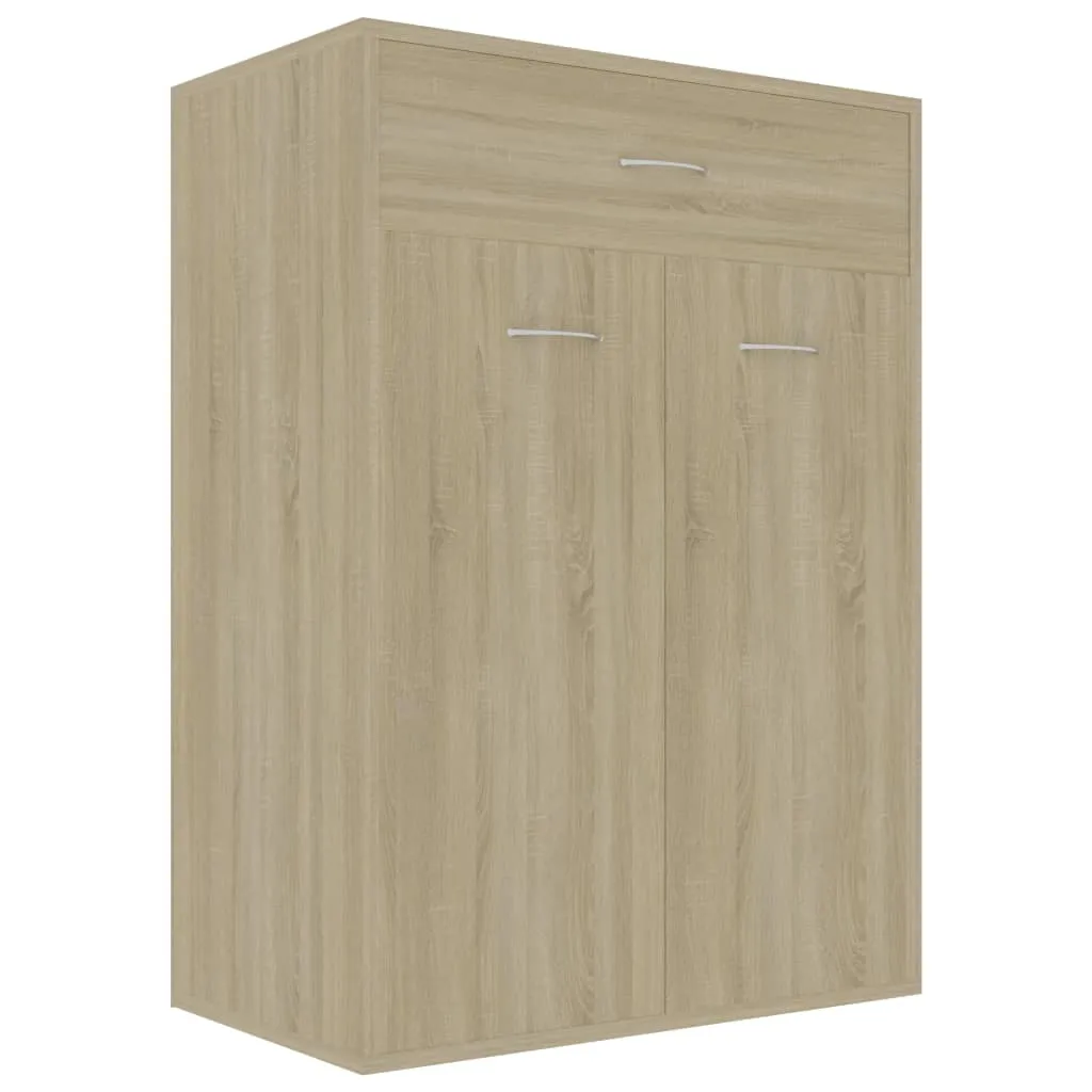 Shoe Cabinet Sonoma Oak 60x35x84 cm Chipboard