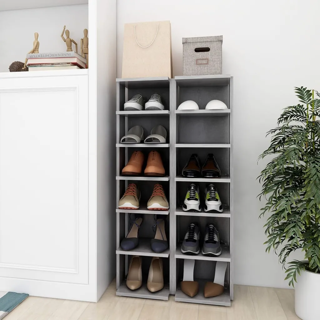 Shoe Cabinets 2 pcs Concrete Grey 25x27x102 cm