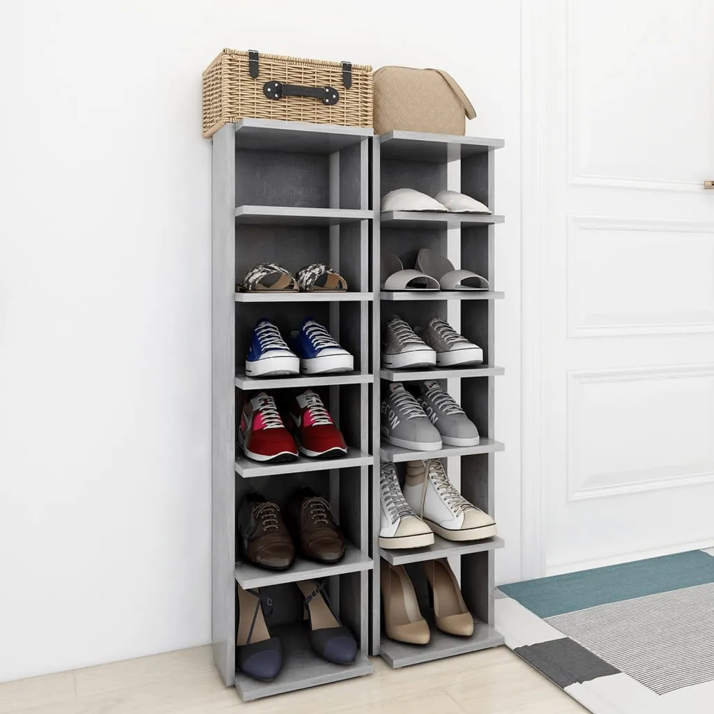 Shoe Cabinets 2 pcs Concrete Grey 25x27x102 cm