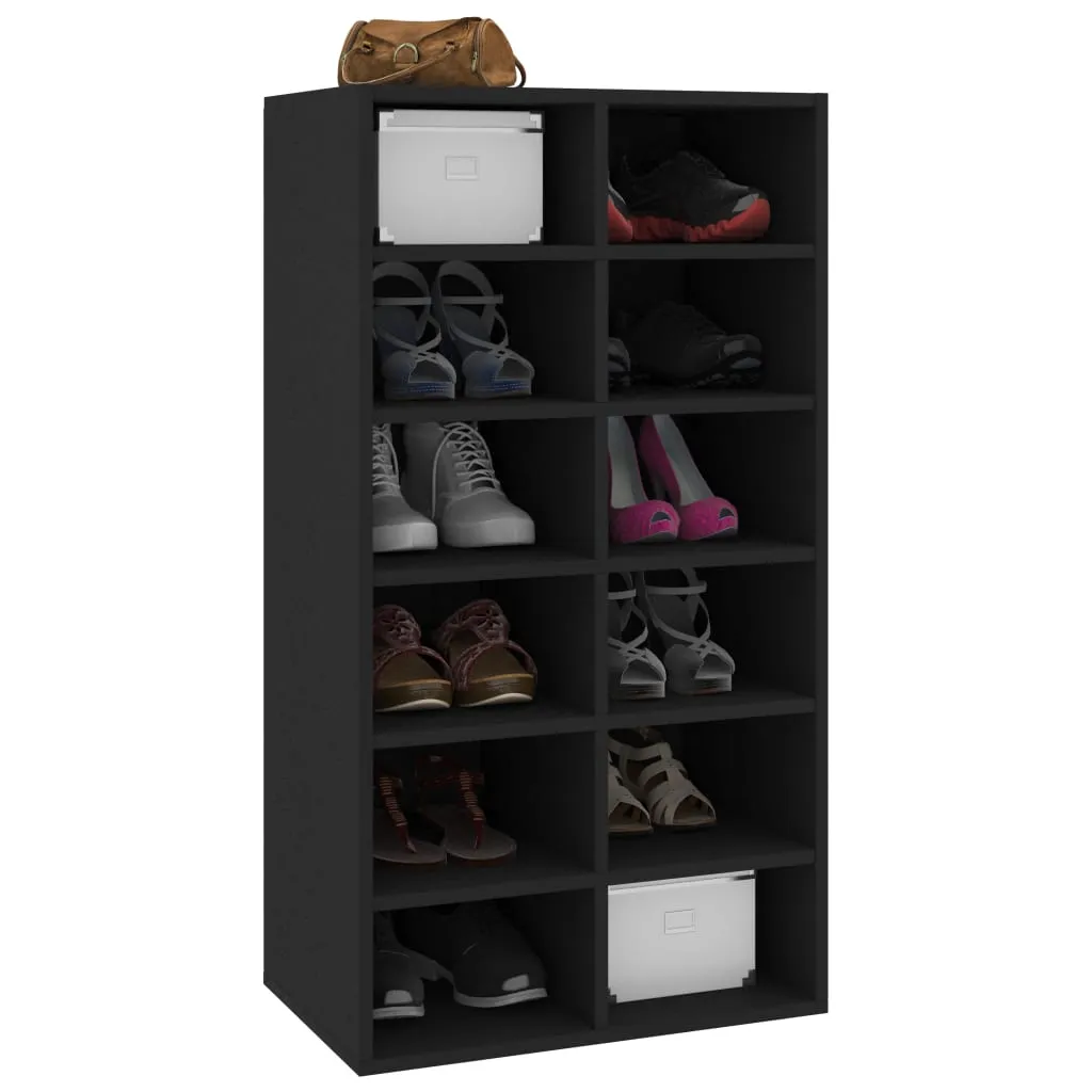 Shoe Rack Black 54x34x100 cm Chipboard